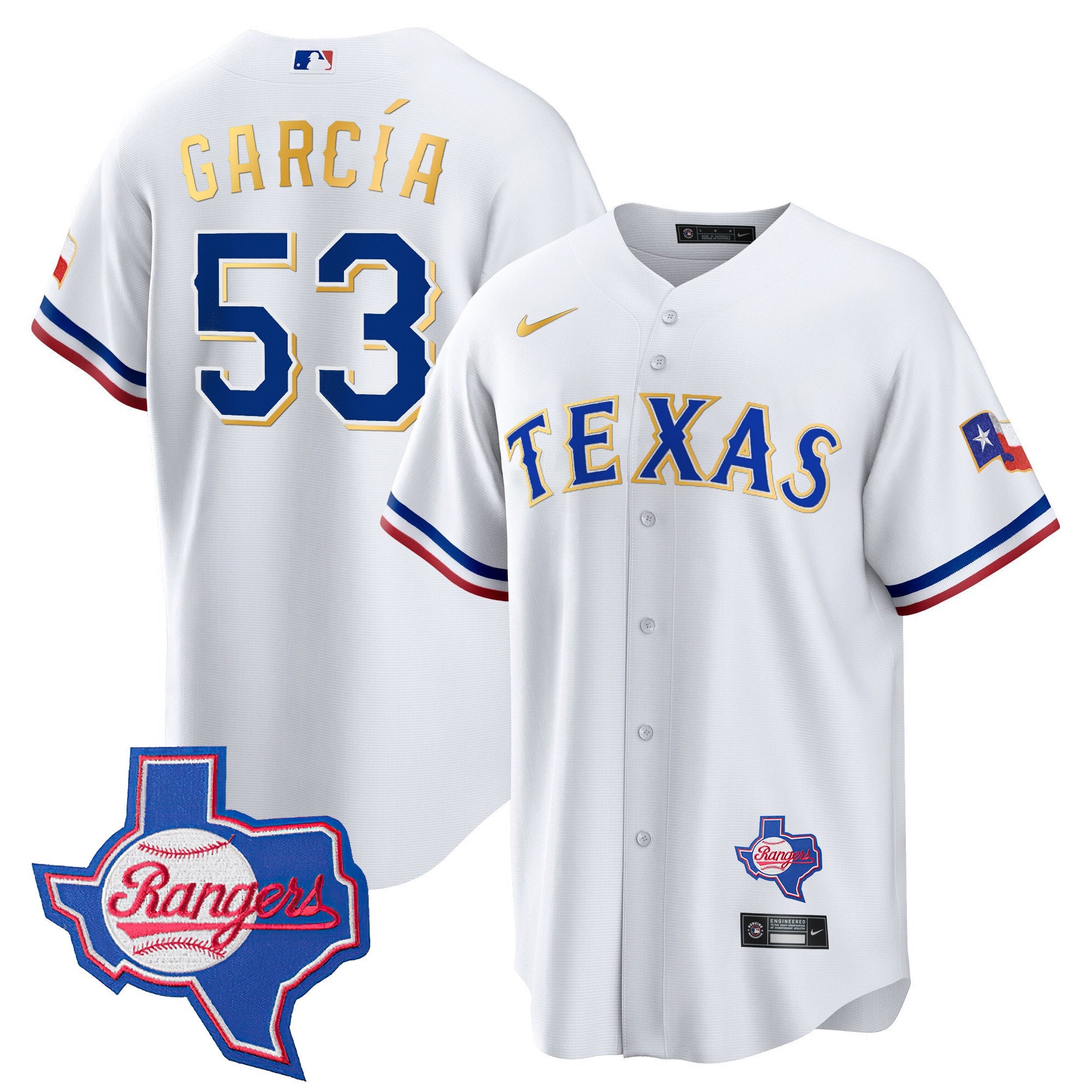 Men’s Texas Gold Trim Cool Base Jersey – Texas Patch