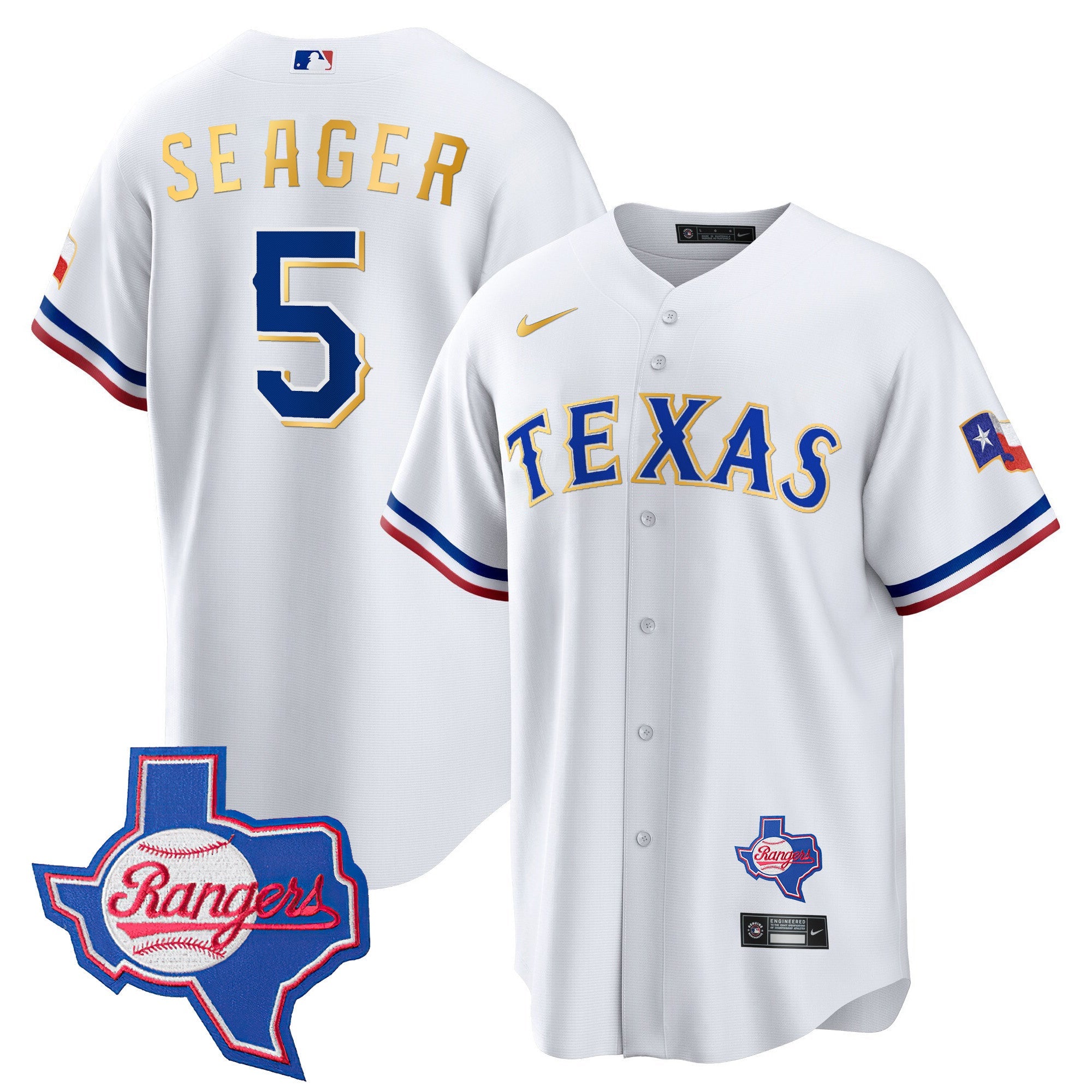 Men’s Texas Gold Trim Cool Base Jersey – Texas Patch