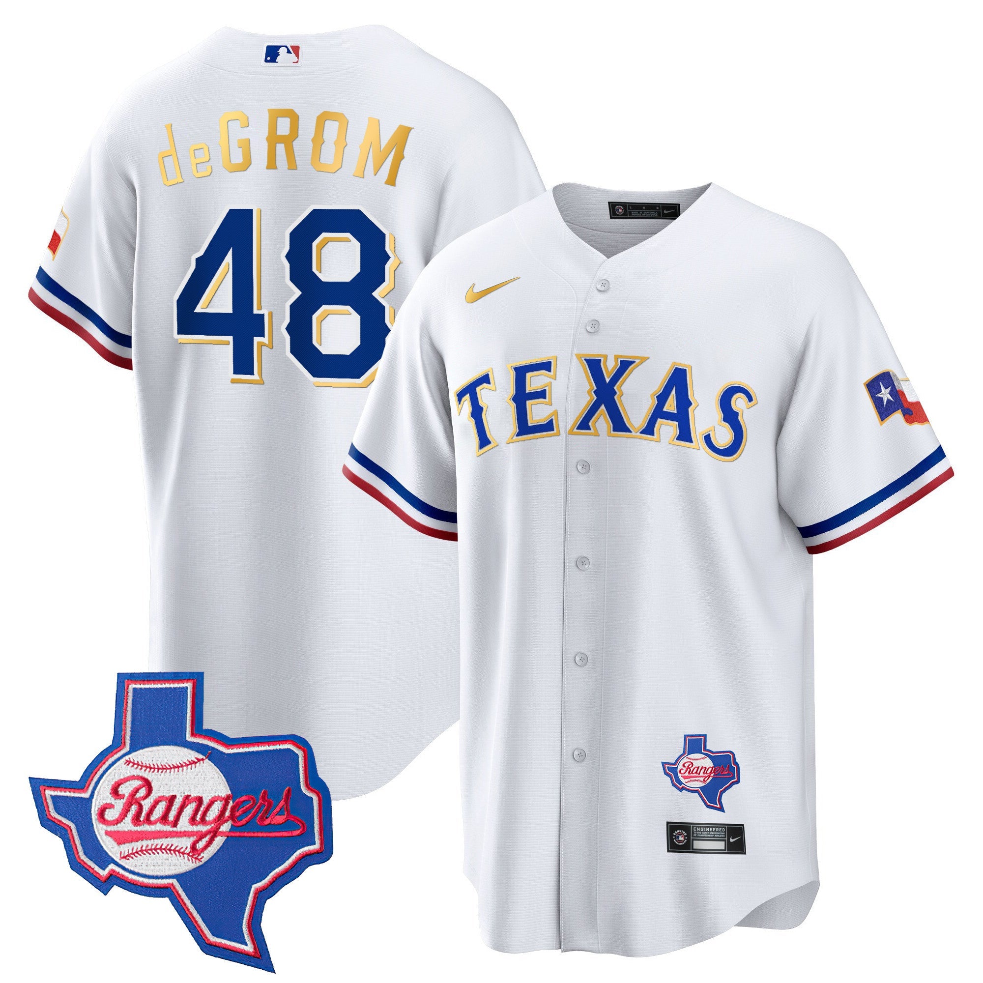 Men’s Texas Gold Trim Cool Base Jersey – Texas Patch