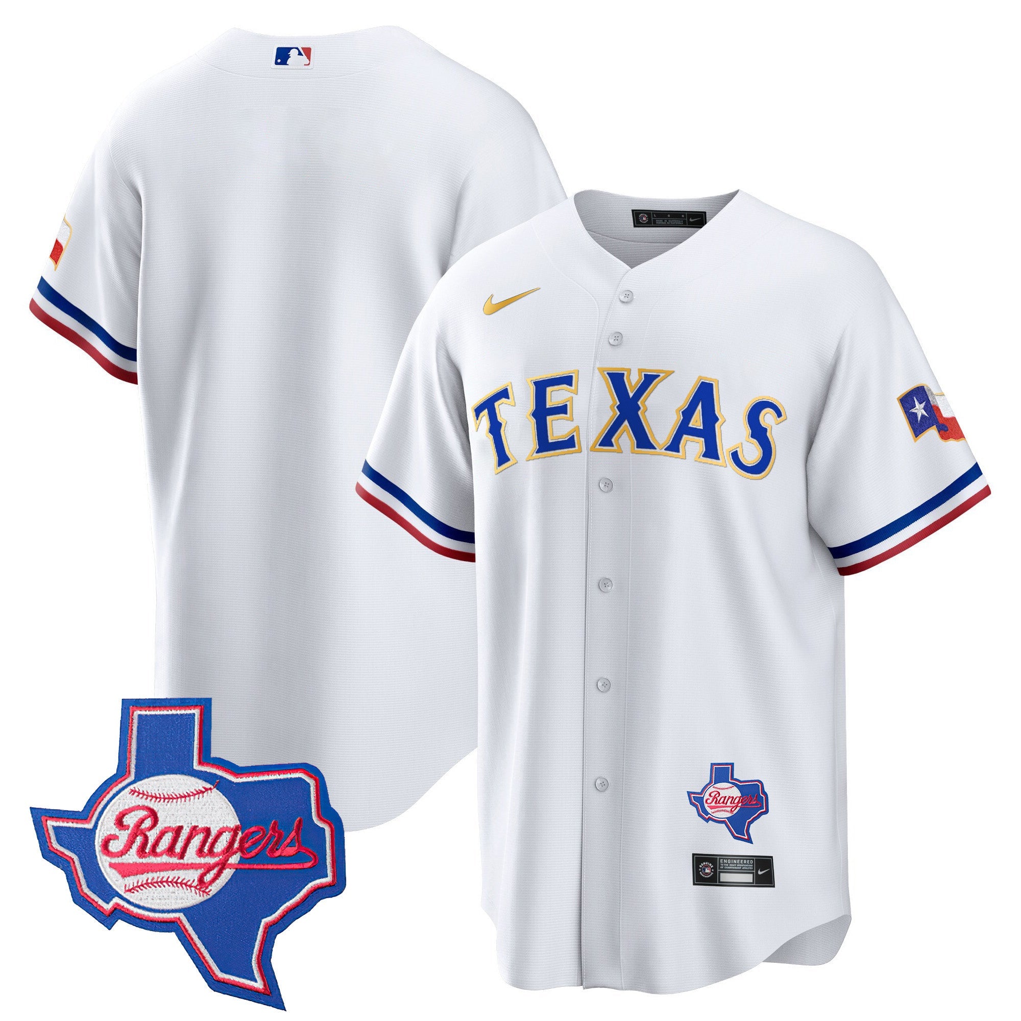 Men’s Texas Gold Trim Cool Base Jersey – Texas Patch