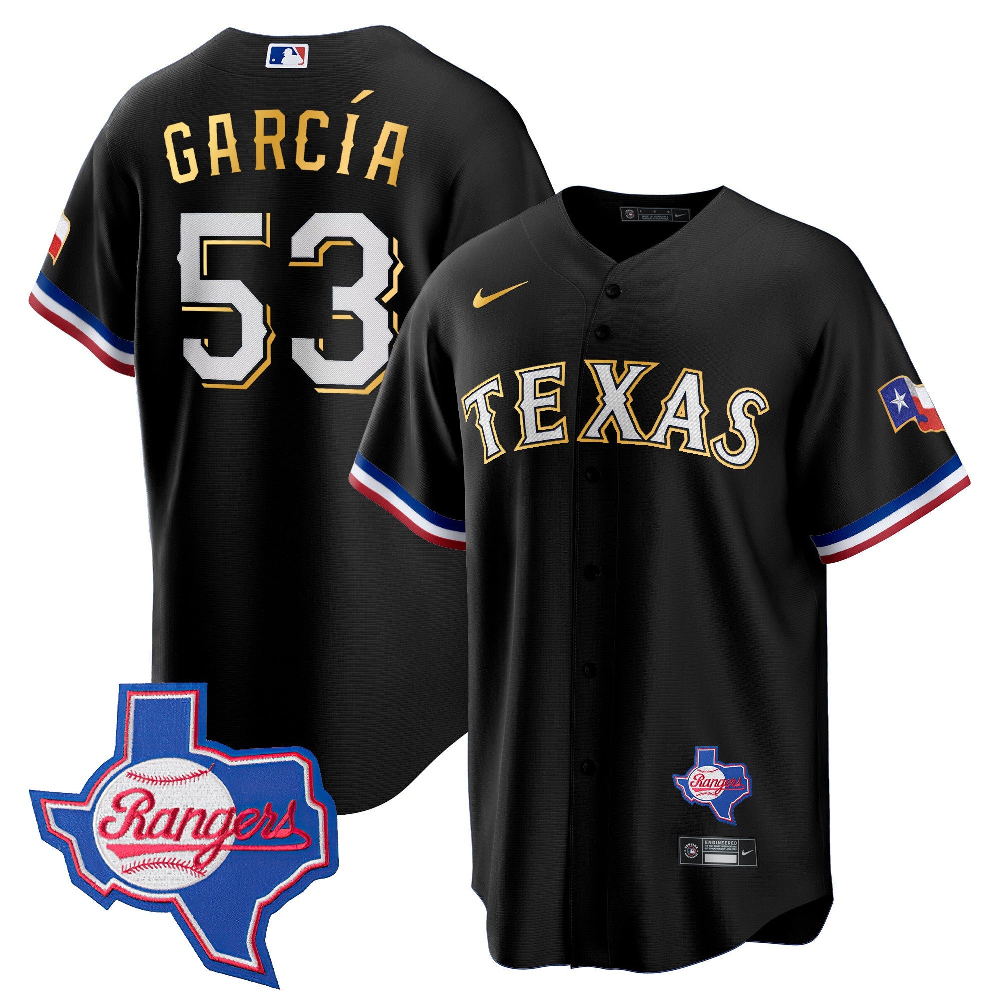 Men’s Texas Gold Trim Cool Base Jersey – Texas Patch