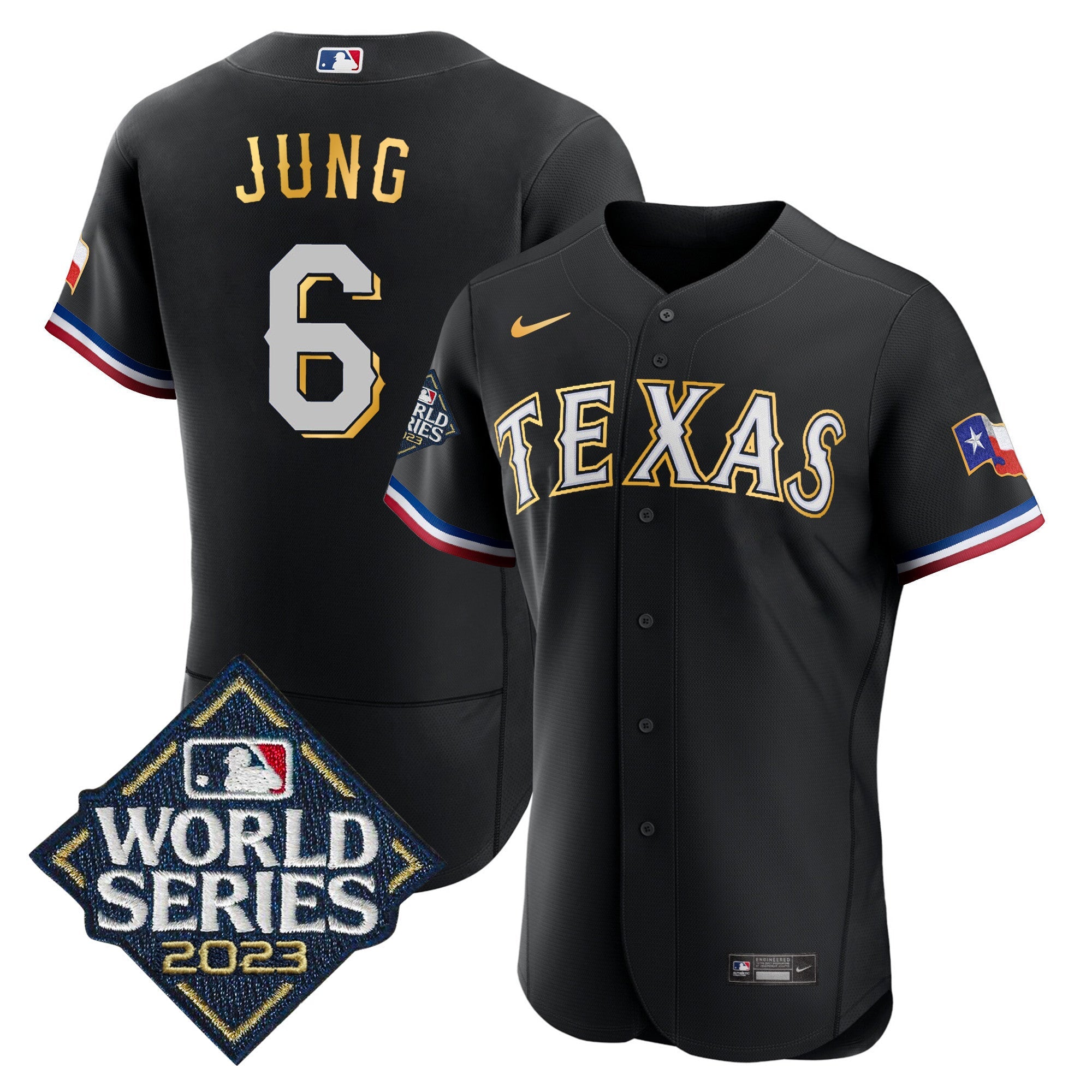 Men’s Texas 2023 World Series Flex Base Gold Trim Jersey