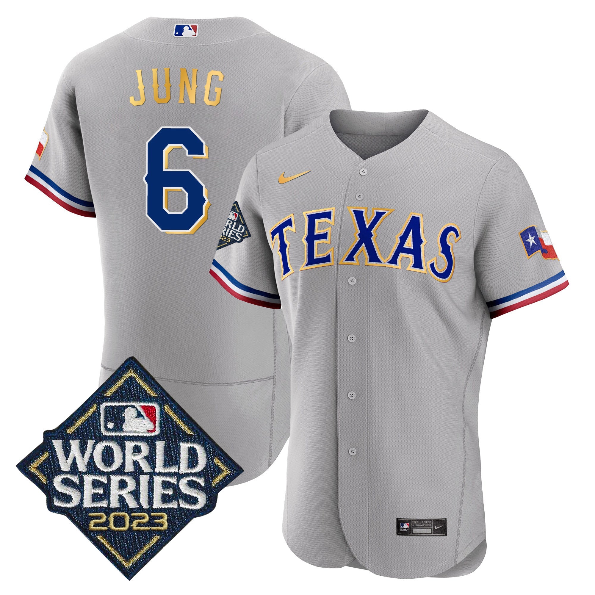Men’s Texas 2023 World Series Flex Base Gold Trim Jersey