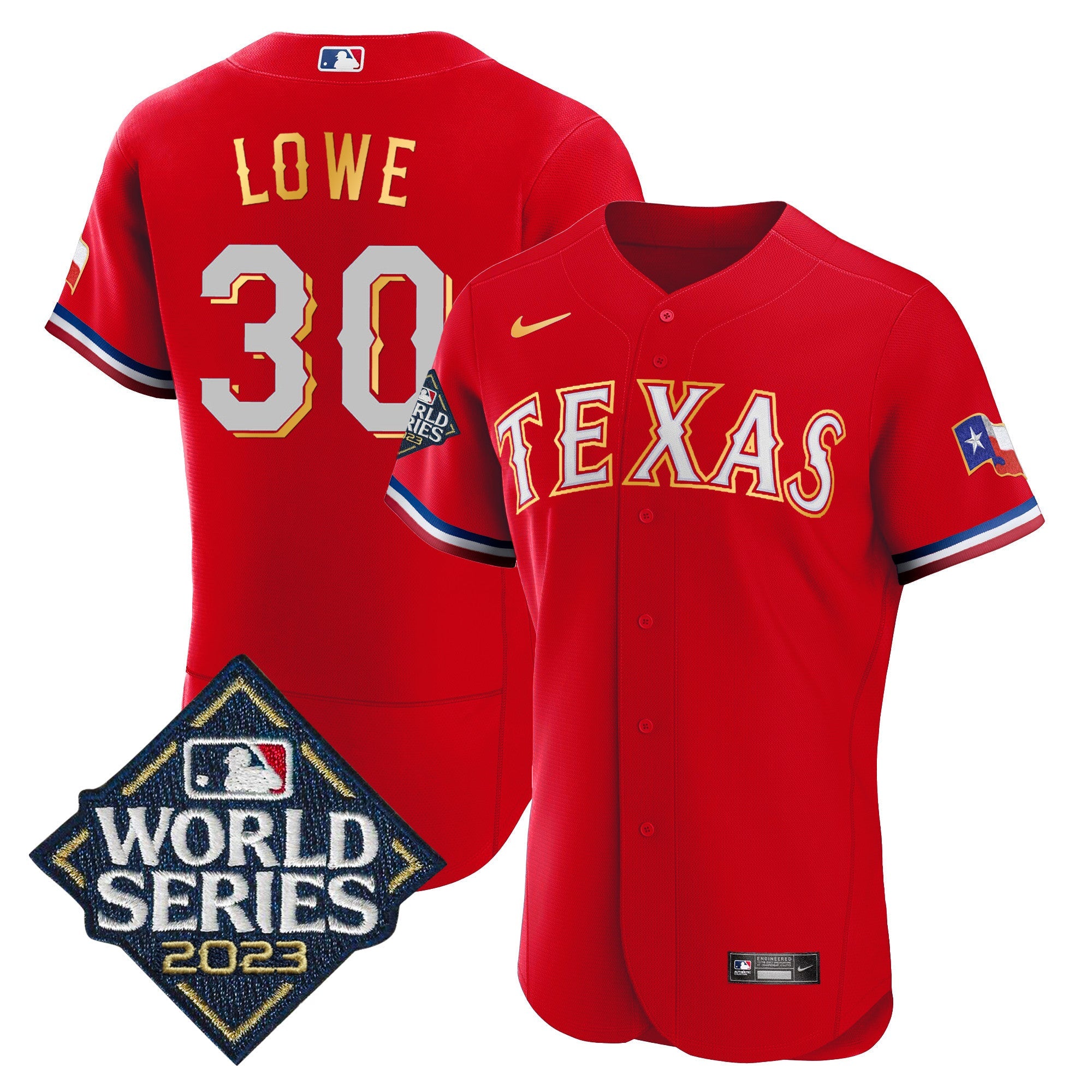 Men’s Texas 2023 World Series Flex Base Gold Trim Jersey
