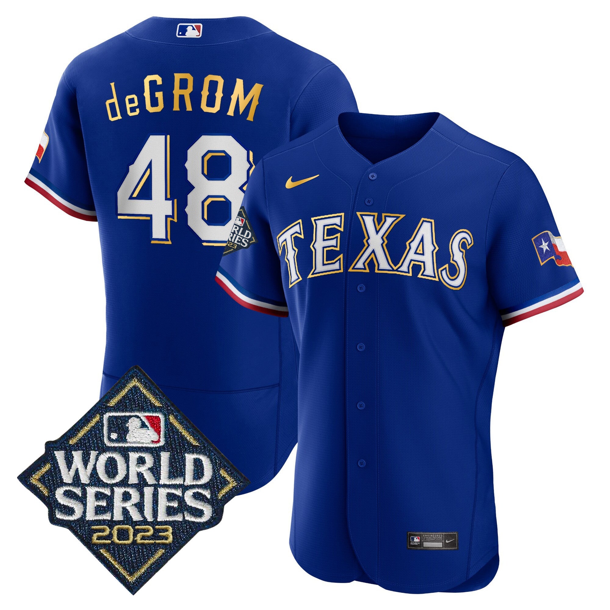 Men’s Texas 2023 World Series Flex Base Gold Trim Jersey