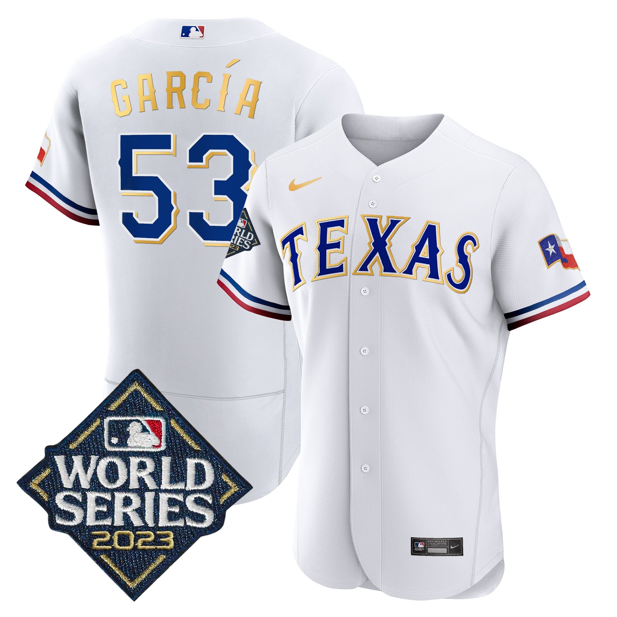 Men’s Texas 2023 World Series Flex Base Gold Trim Jersey