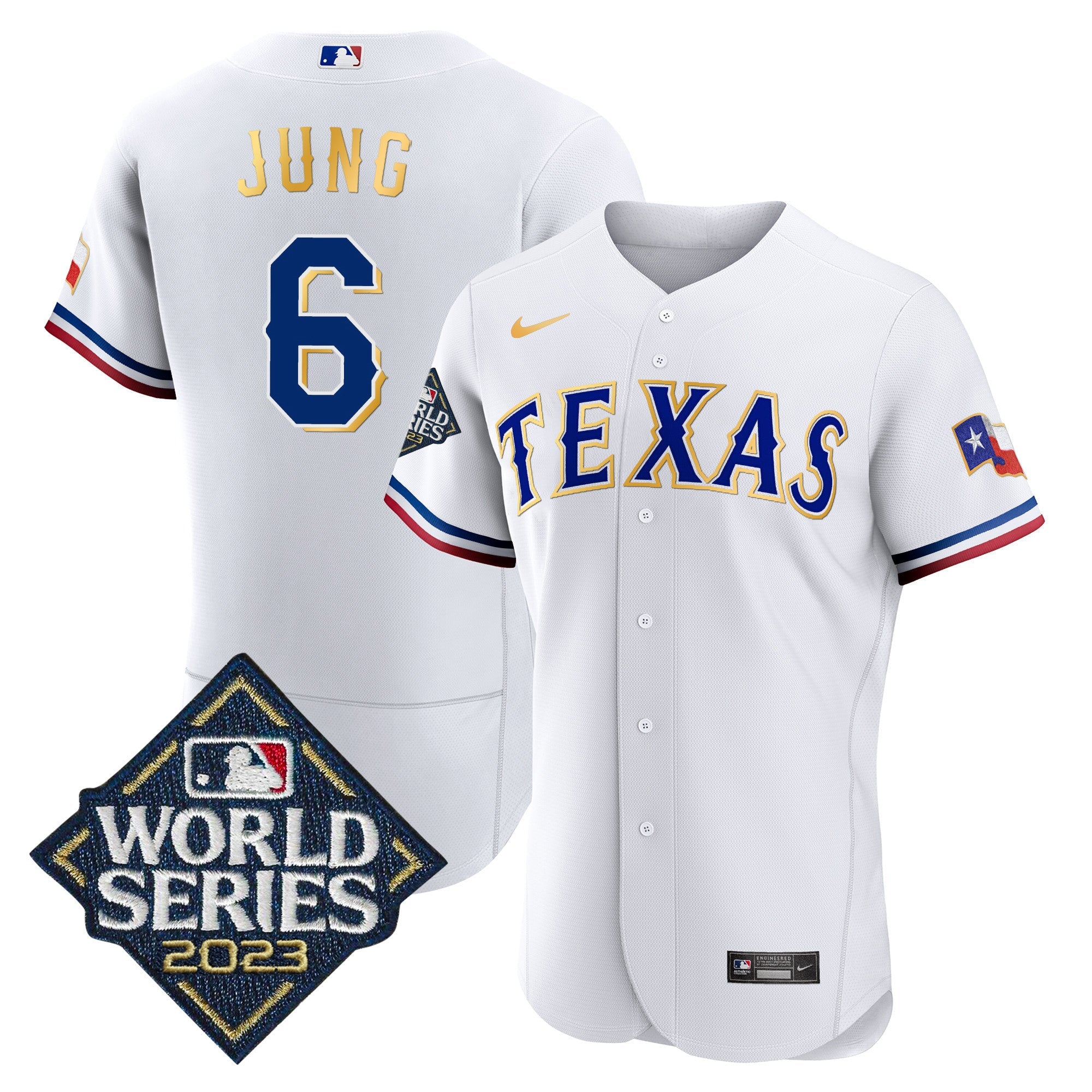 Men’s Texas 2023 World Series Flex Base Gold Trim Jersey