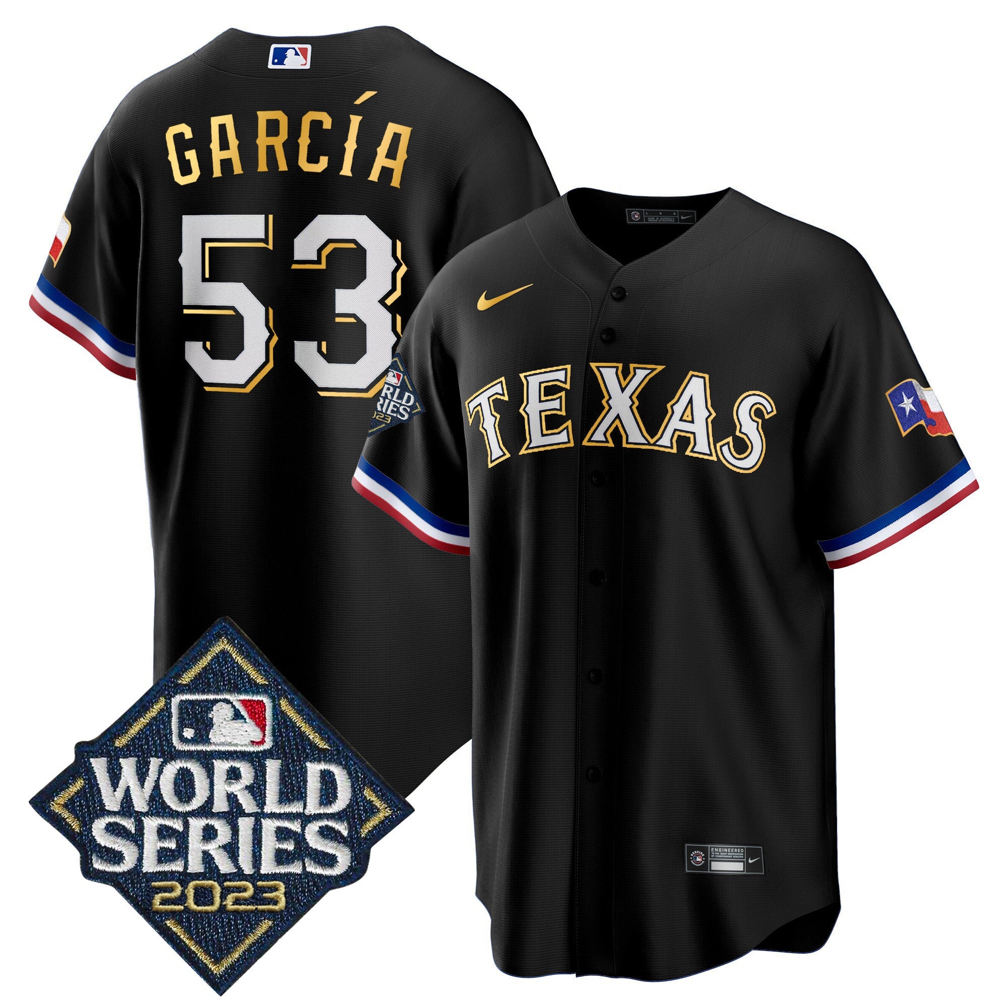 Men’s Texas 2023 World Series Cool Base Gold Trim Jersey
