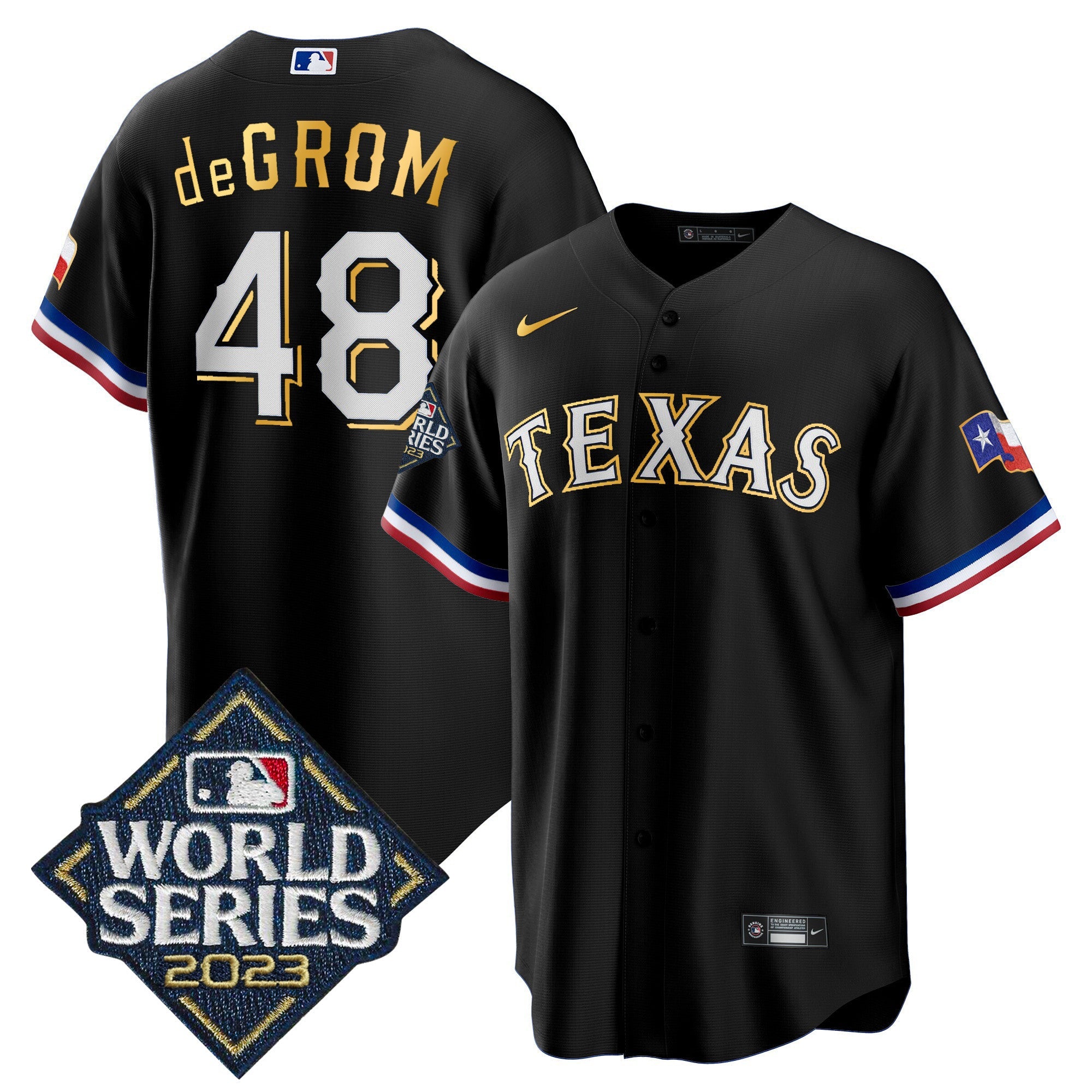 Men’s Texas 2023 World Series Cool Base Gold Trim Jersey