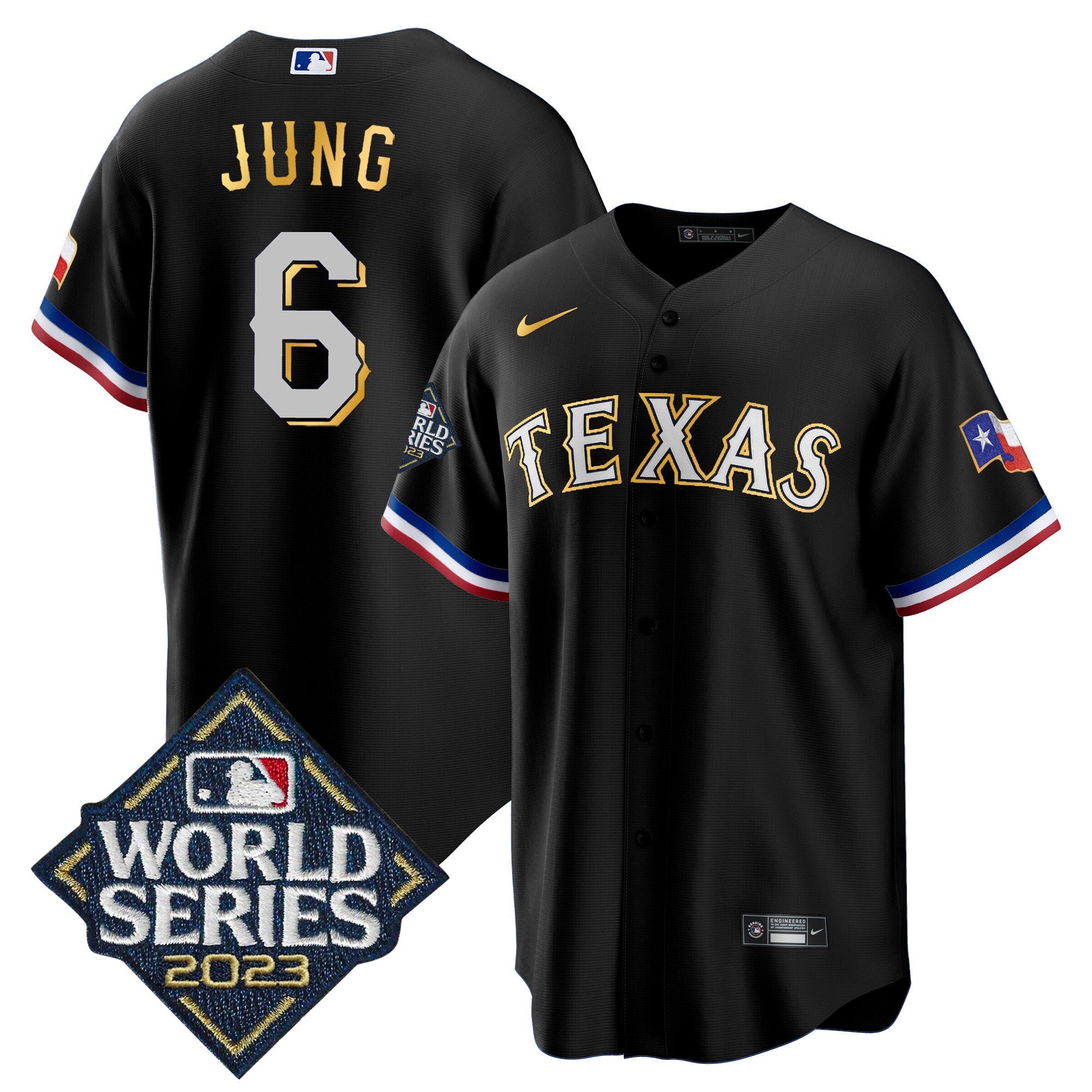 Men’s Texas 2023 World Series Cool Base Gold Trim Jersey