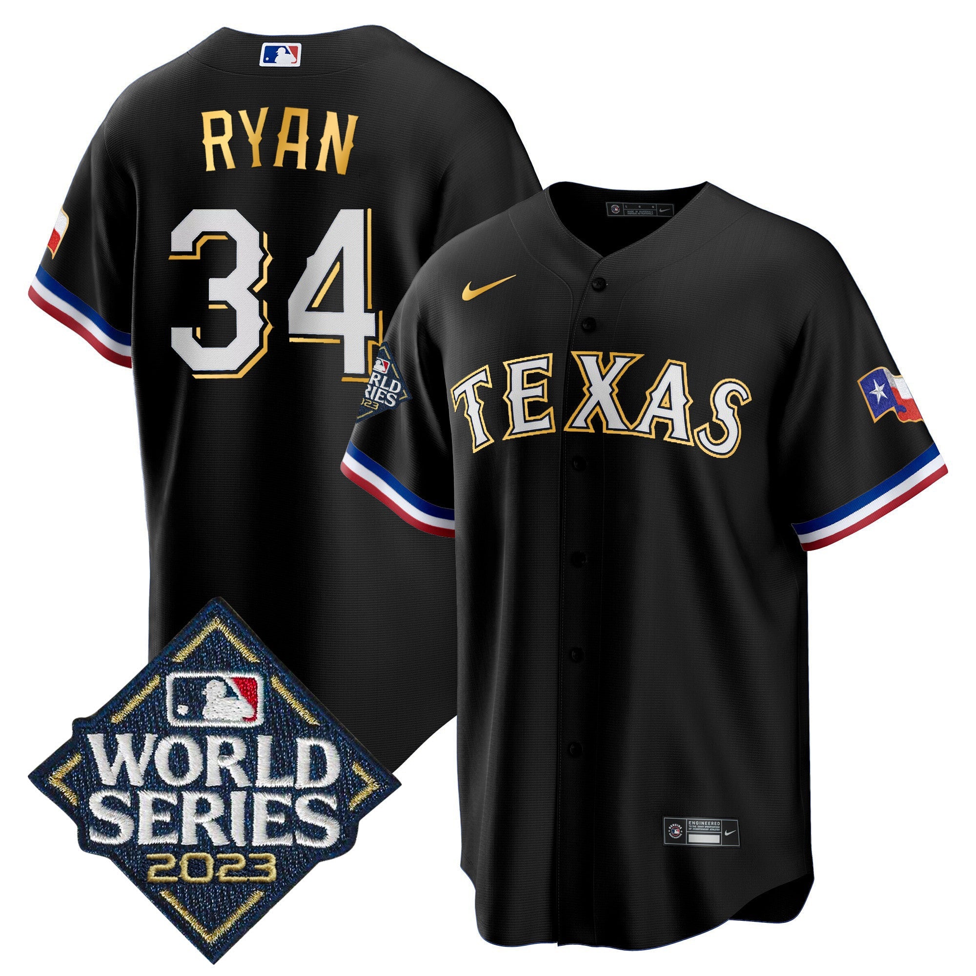 Men’s Texas 2023 World Series Cool Base Gold Trim Jersey