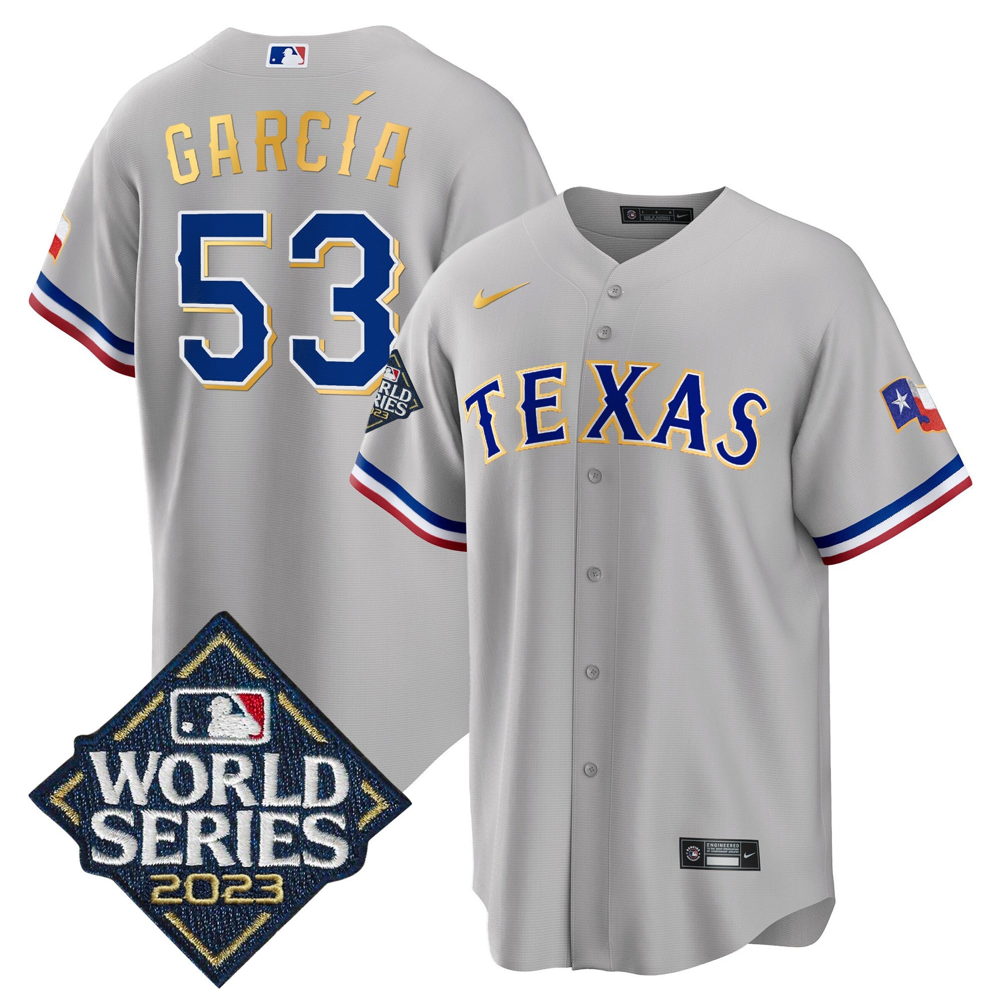 Men’s Texas 2023 World Series Cool Base Gold Trim Jersey