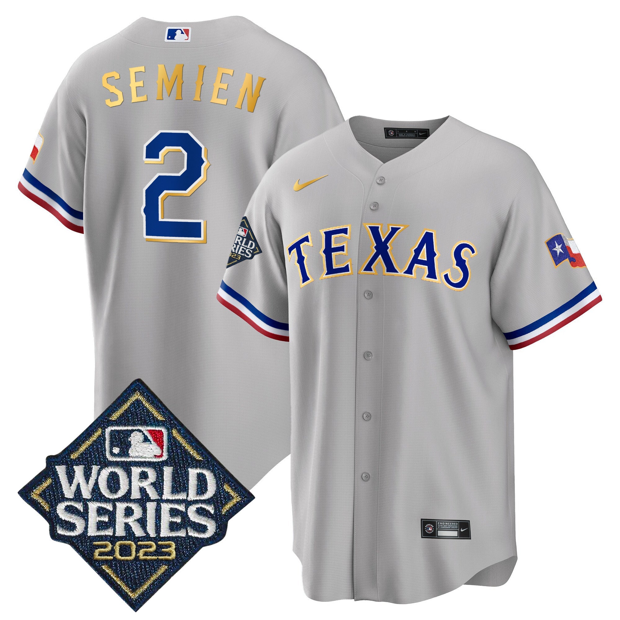 Men’s Texas 2023 World Series Cool Base Gold Trim Jersey