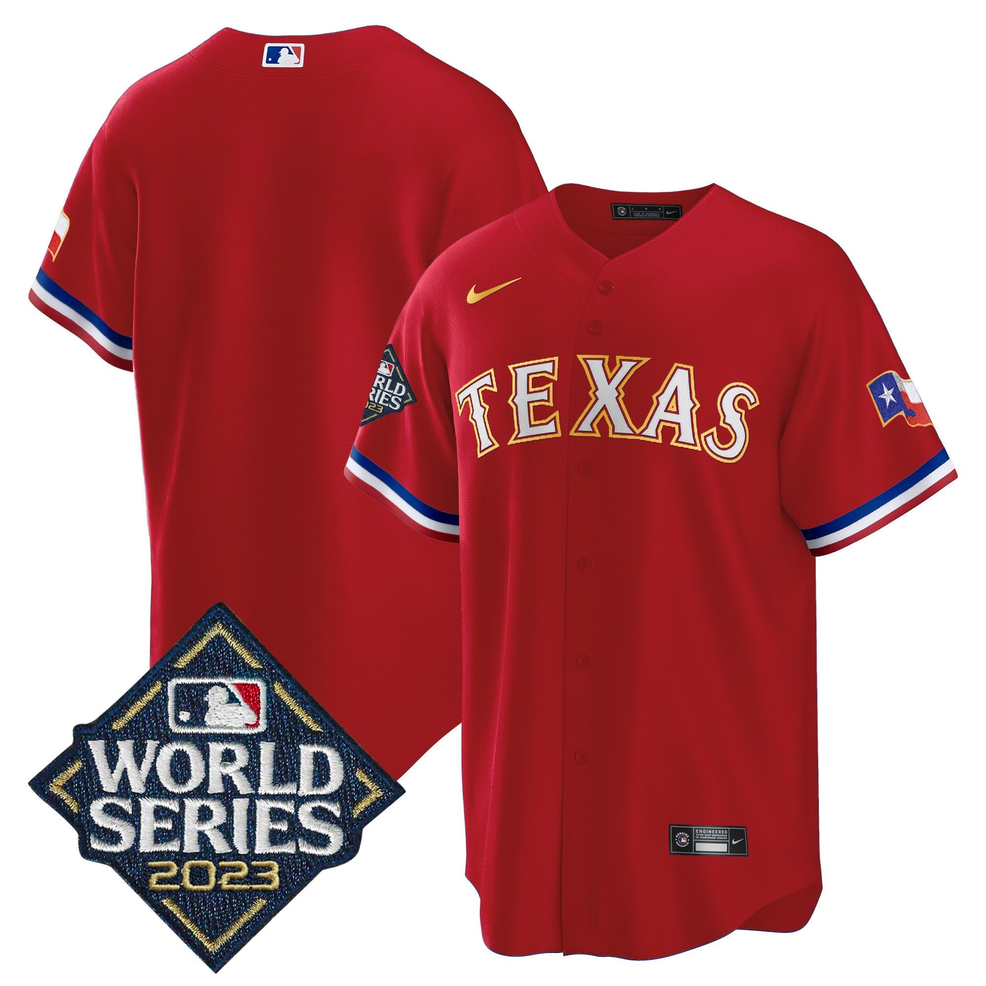 Men’s Texas 2023 World Series Cool Base Gold Trim Jersey