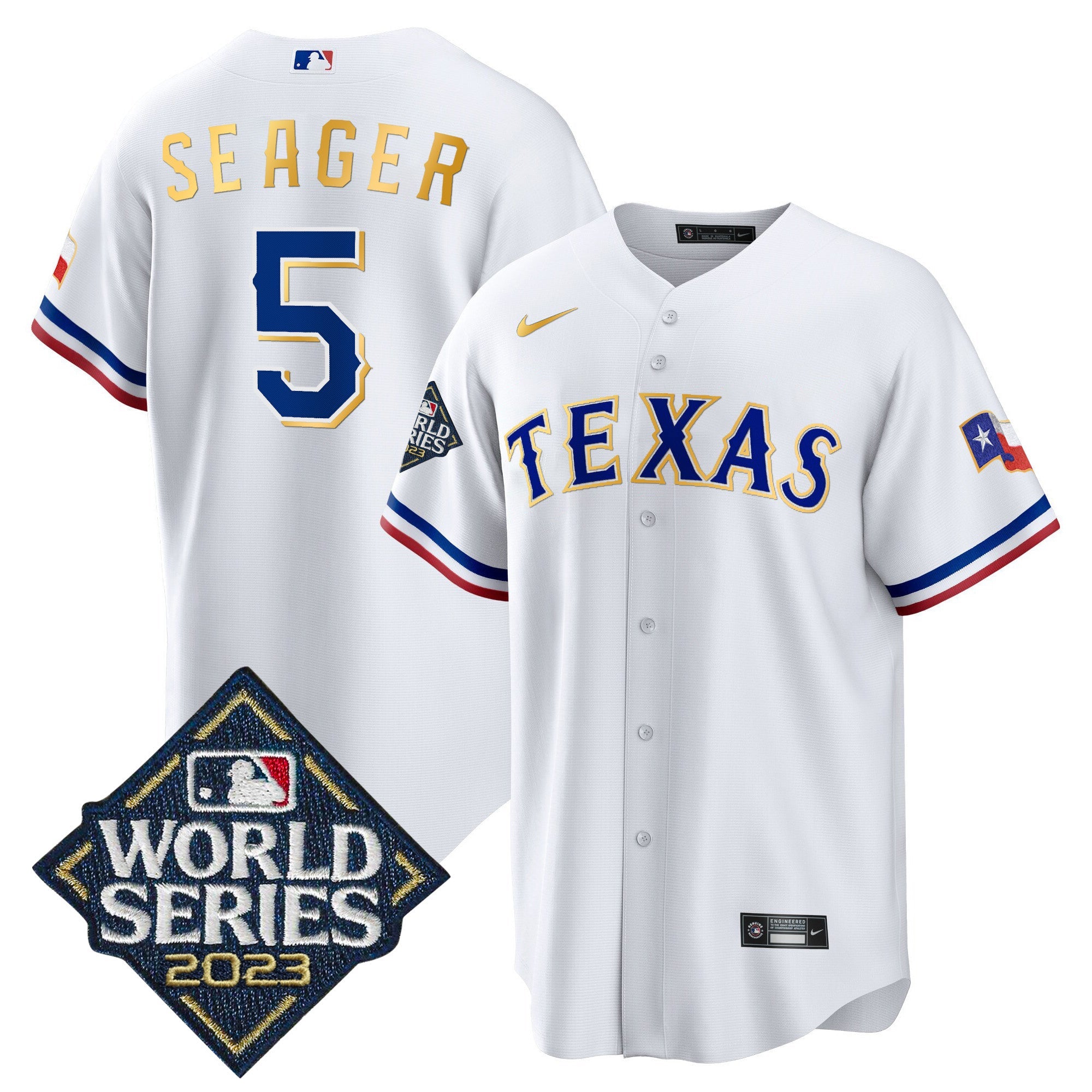Men’s Texas 2023 World Series Cool Base Gold Trim Jersey