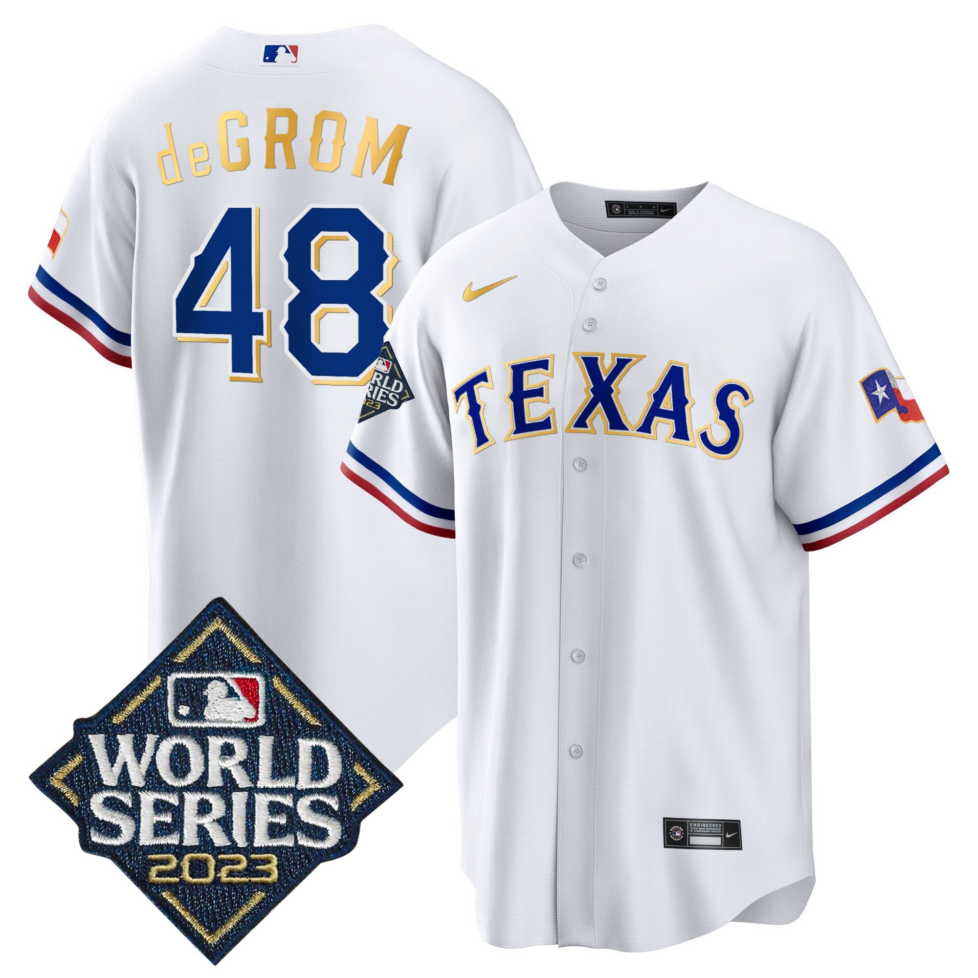 Men’s Texas 2023 World Series Cool Base Gold Trim Jersey