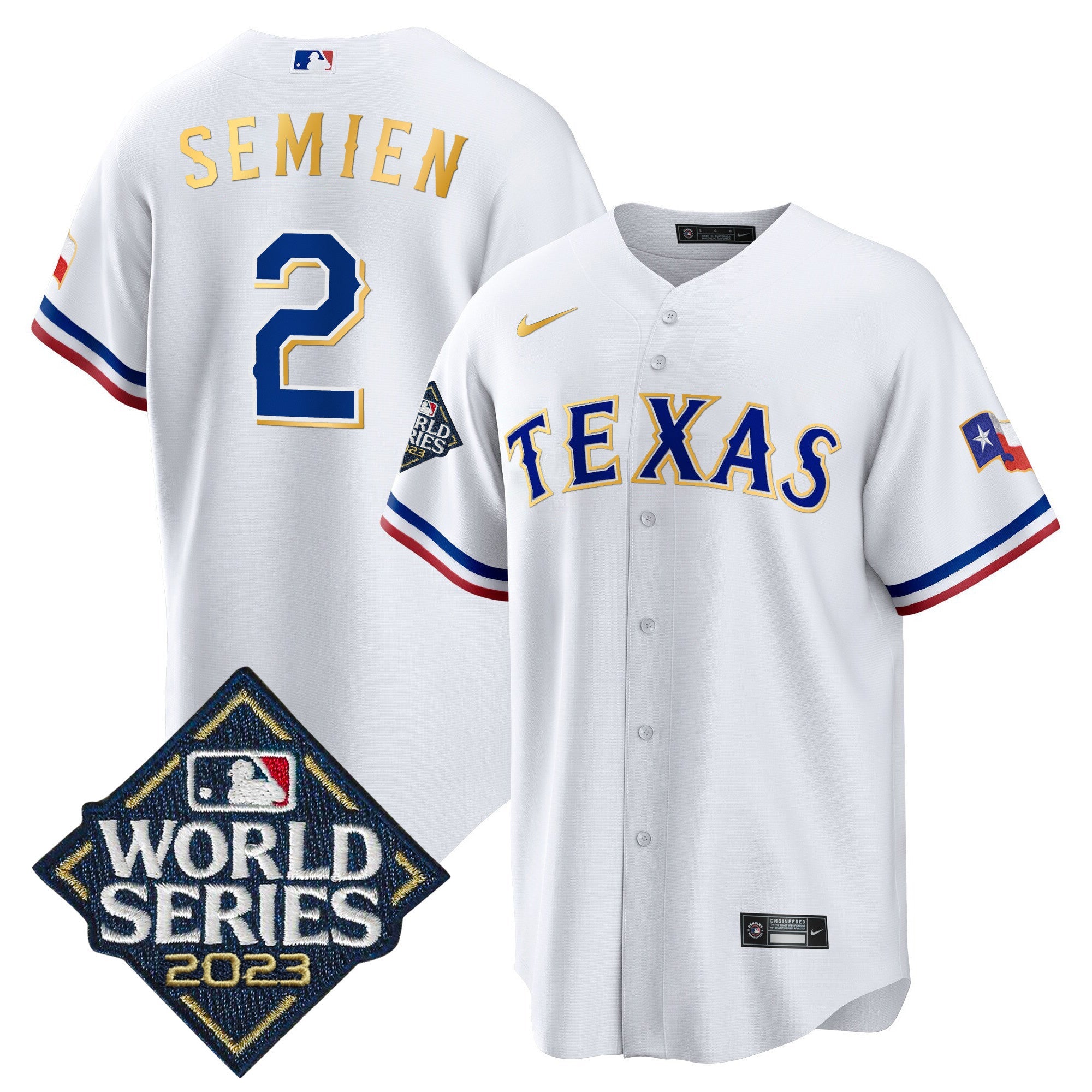 Men’s Texas 2023 World Series Cool Base Gold Trim Jersey
