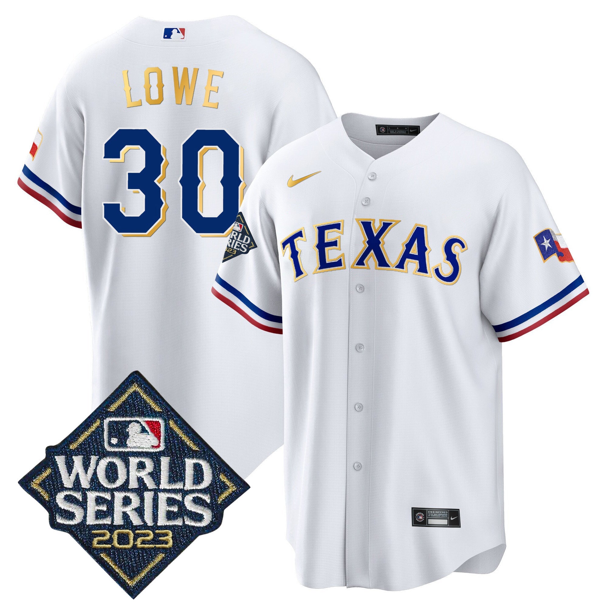 Men’s Texas 2023 World Series Cool Base Gold Trim Jersey