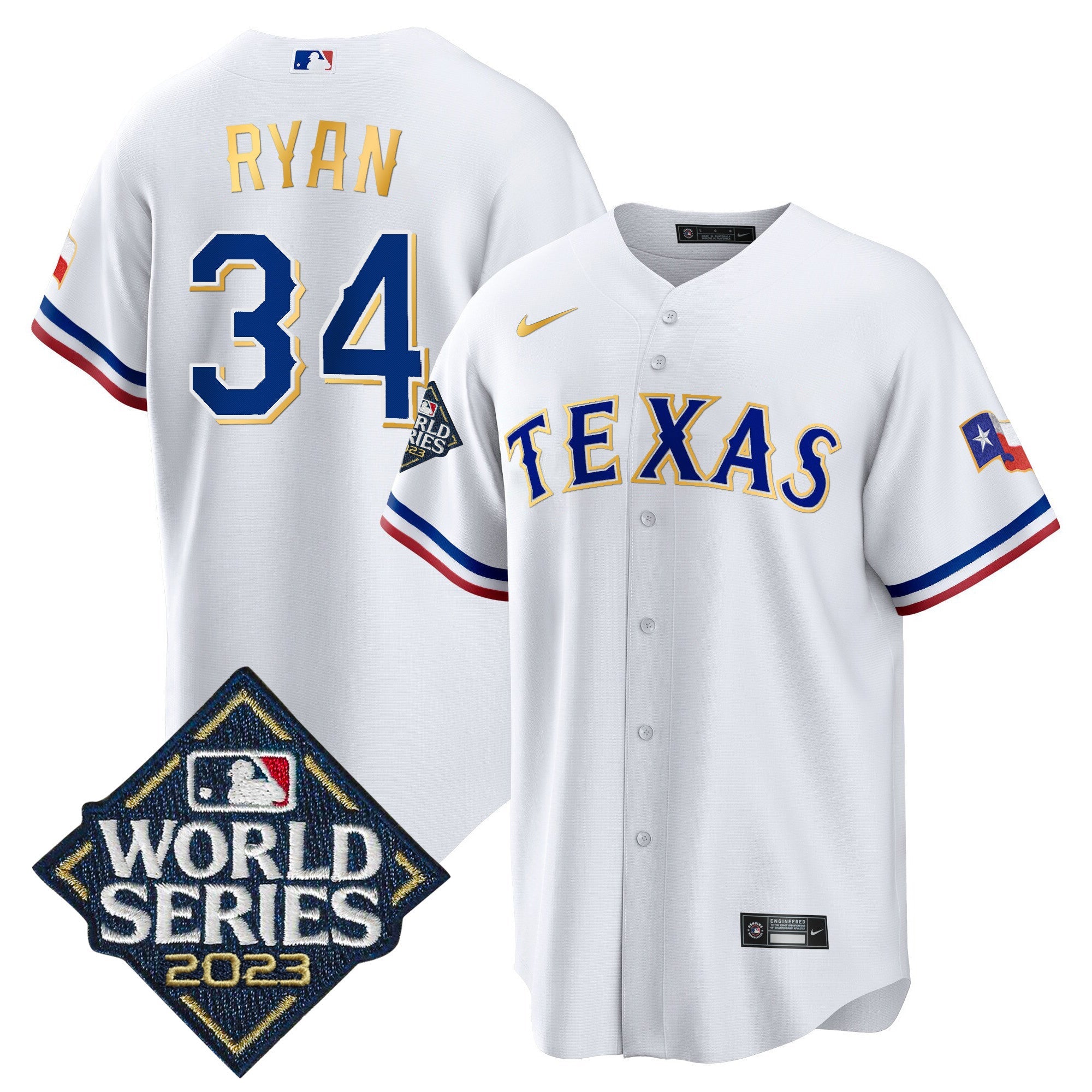 Men’s Texas 2023 World Series Cool Base Gold Trim Jersey