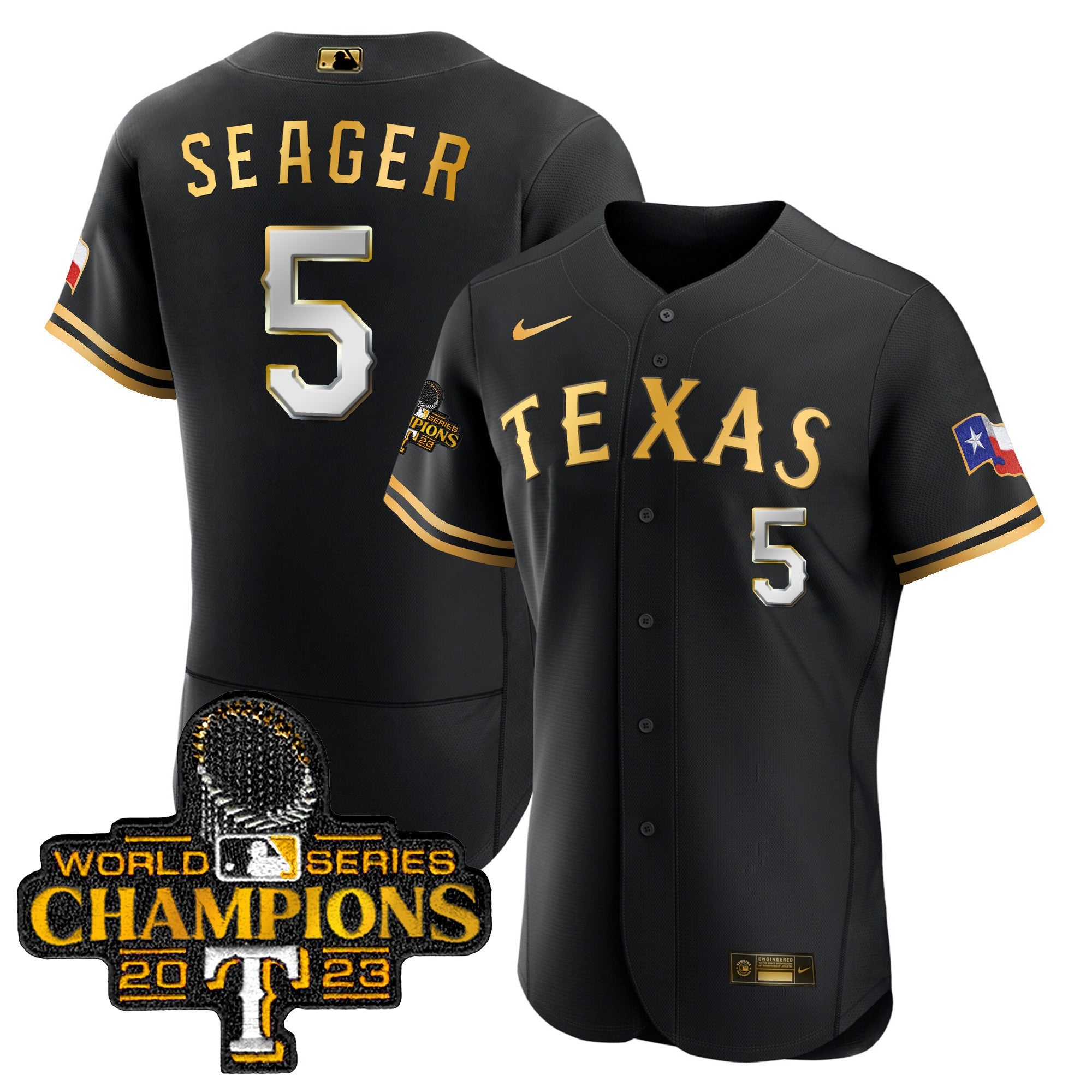 Men’s Texas 2023 World Series Champions Flex Base Jersey