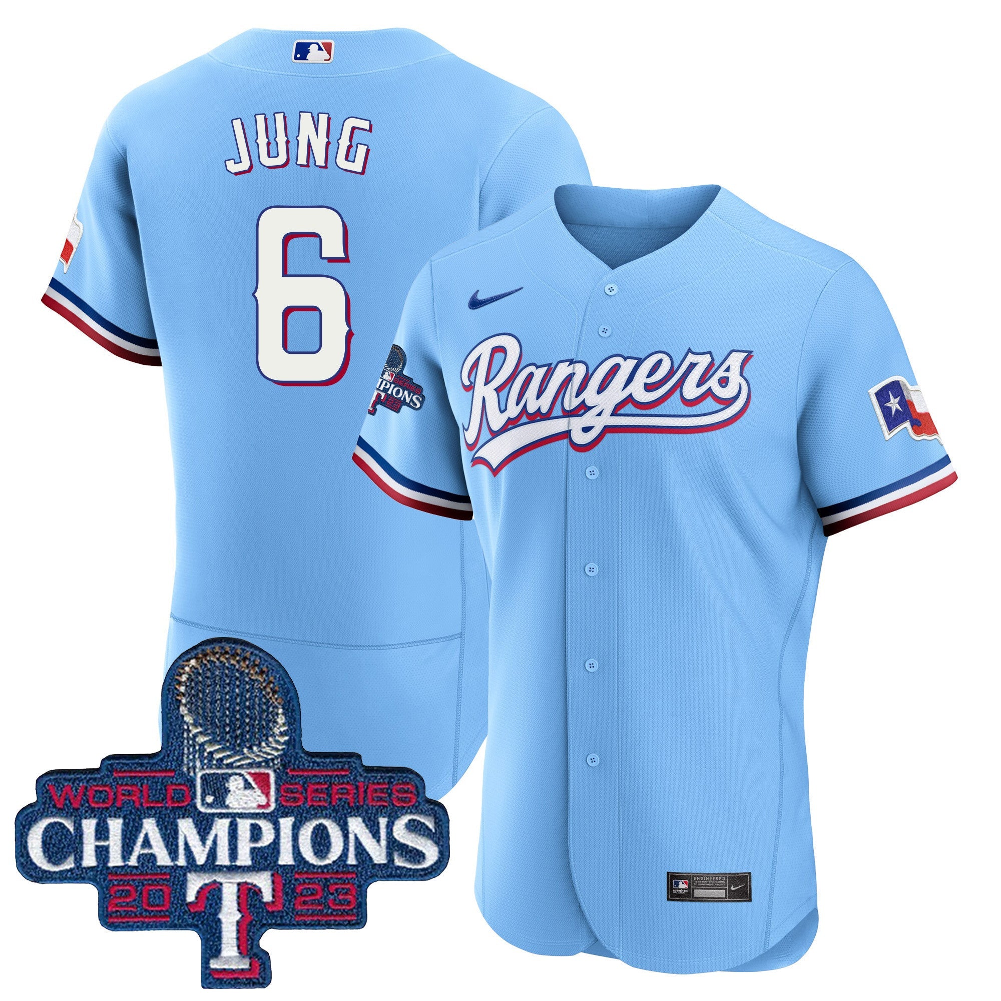 Men’s Texas 2023 World Series Champions Flex Base Jersey V3