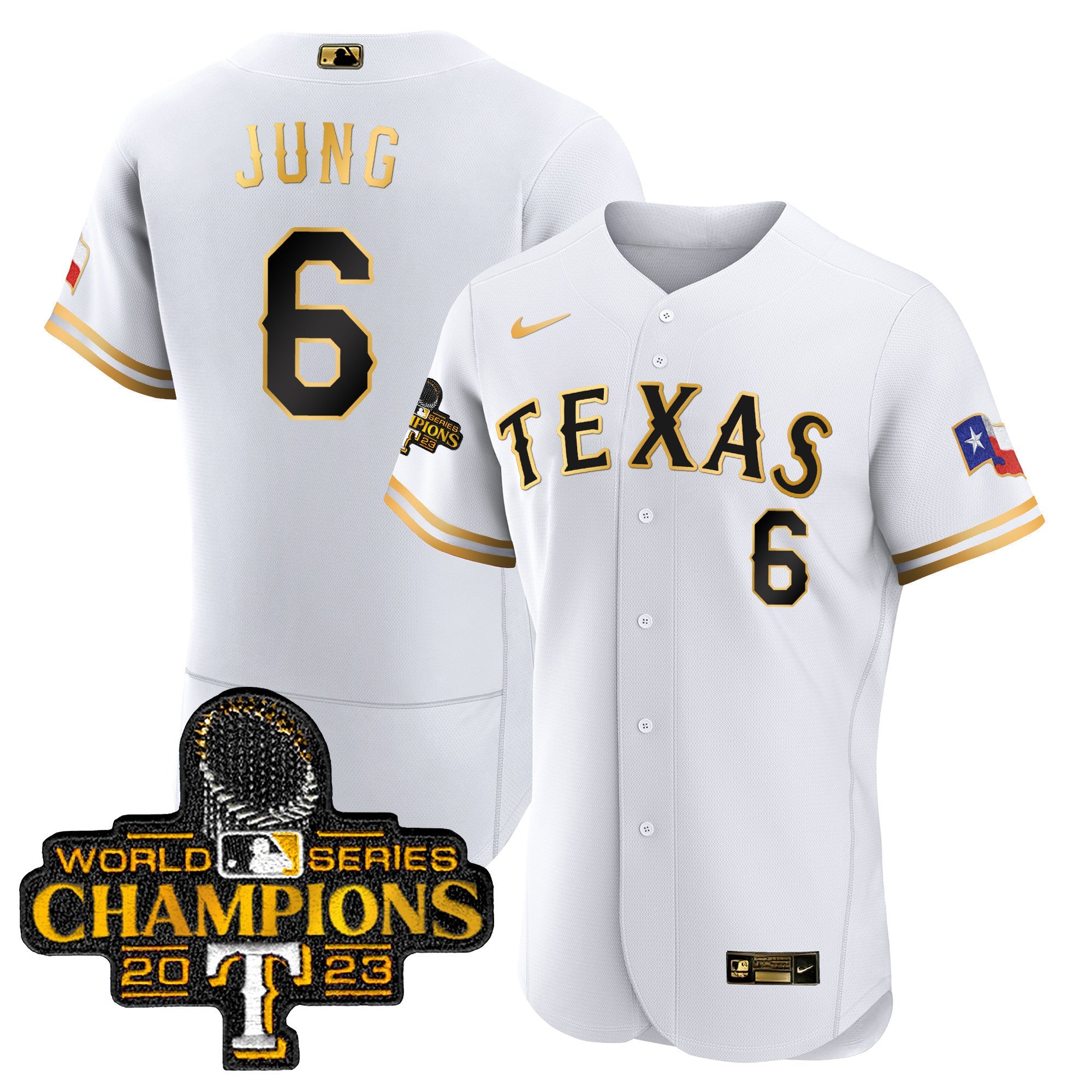 Men’s Texas 2023 World Series Champions Flex Base Jersey