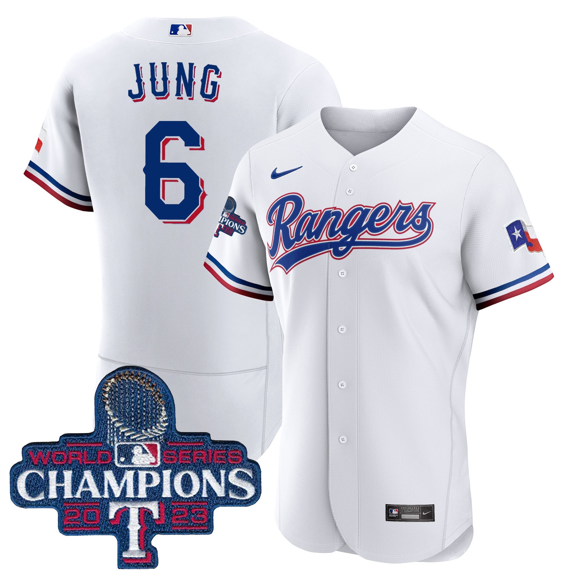Men’s Texas 2023 World Series Champions Flex Base Jersey