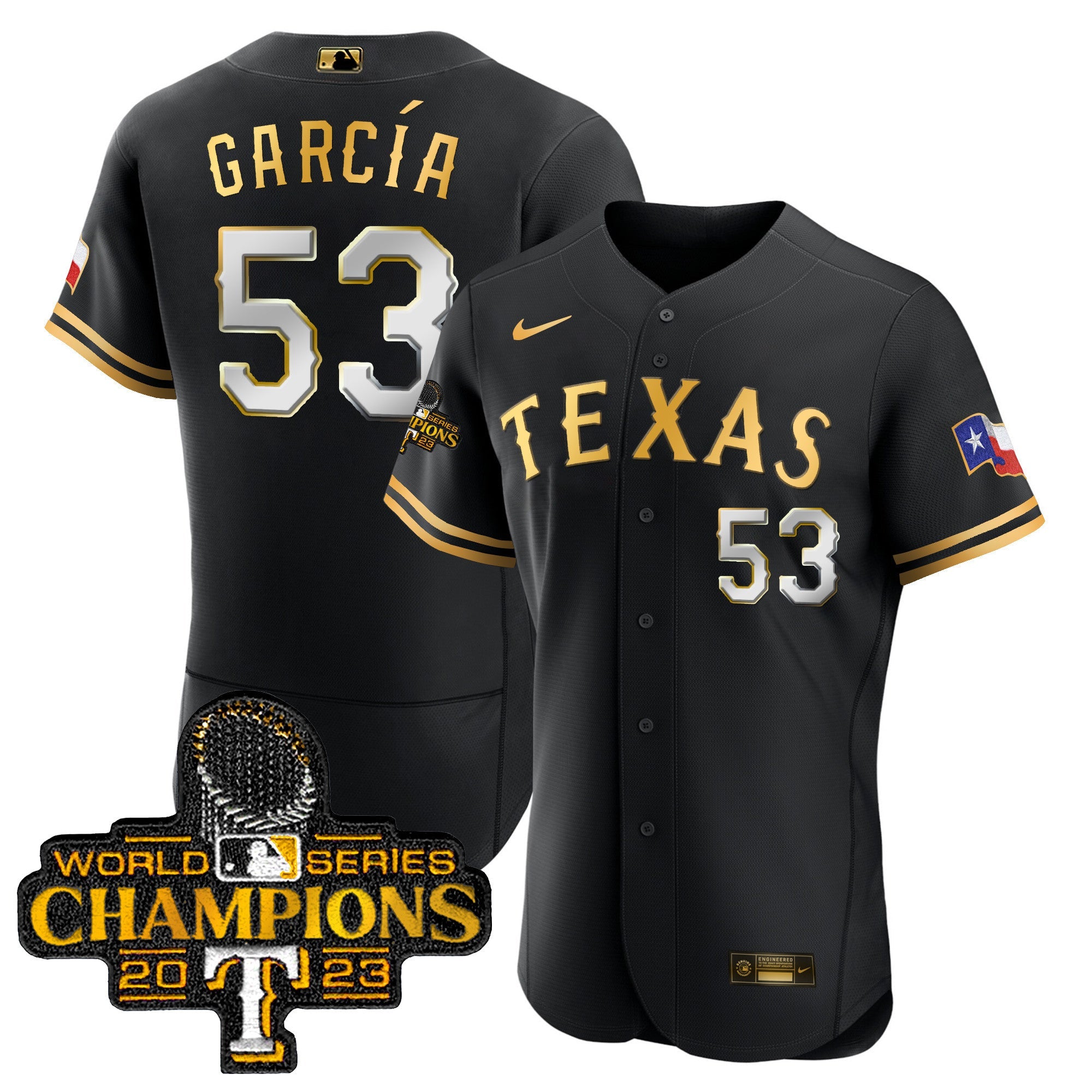 Men’s Texas 2023 World Series Champions Flex Base Jersey