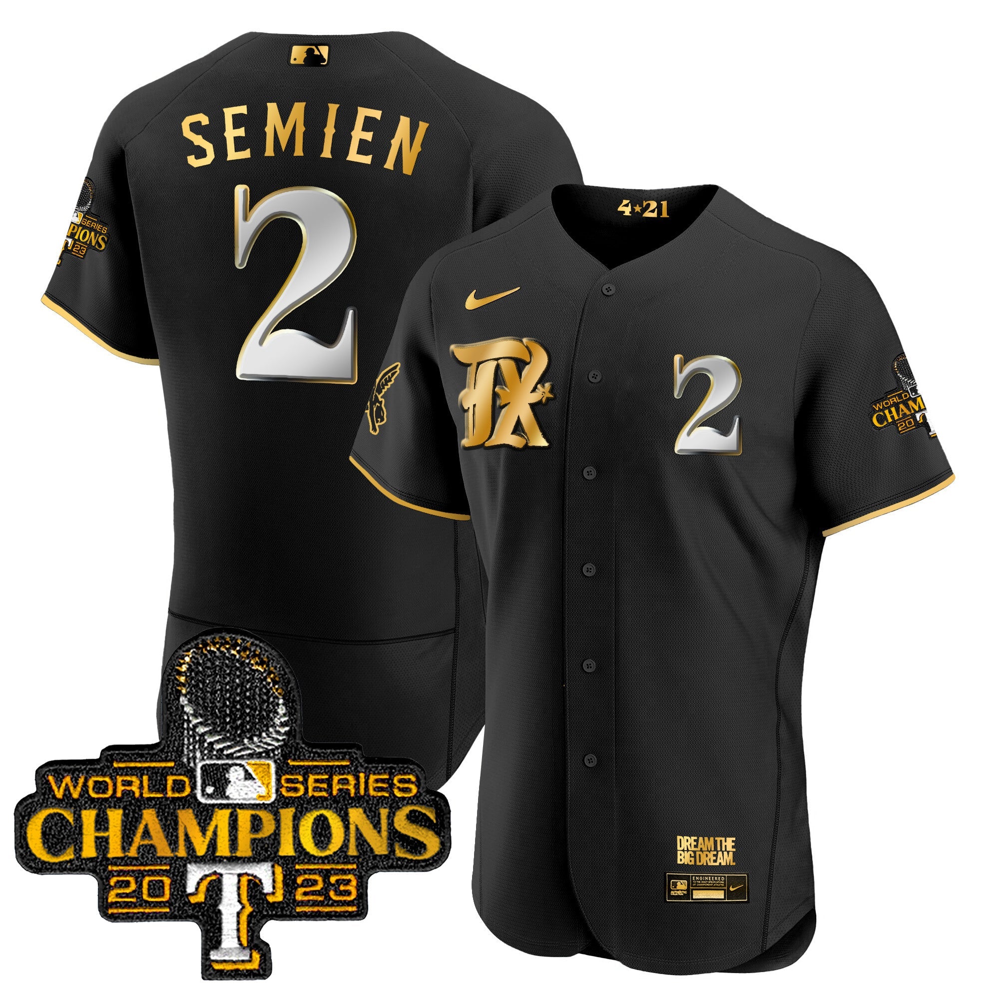 Men’s Texas 2023 World Series Champions City Connect Flex Gold Jersey
