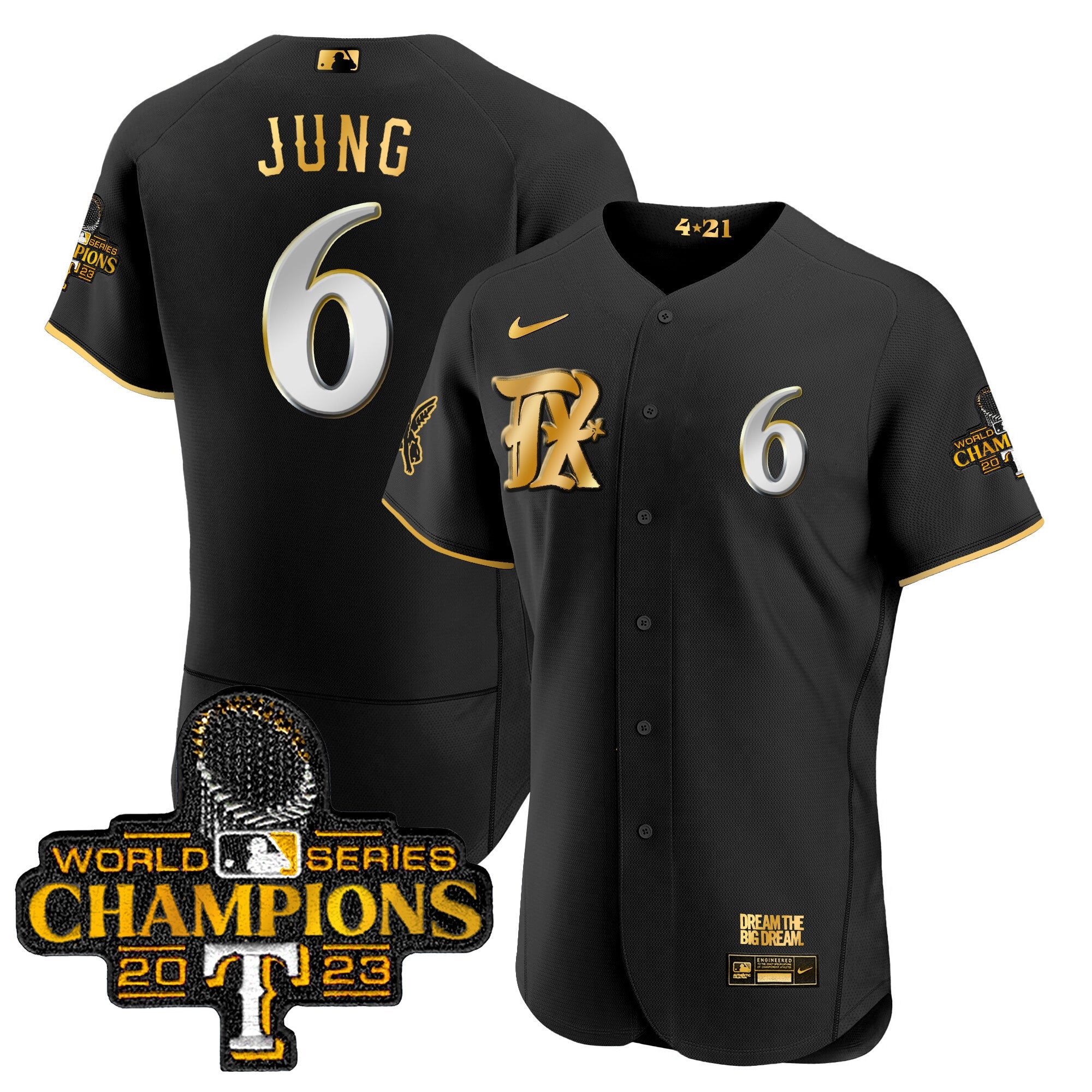 Men’s Texas 2023 World Series Champions City Connect Flex Gold Jersey