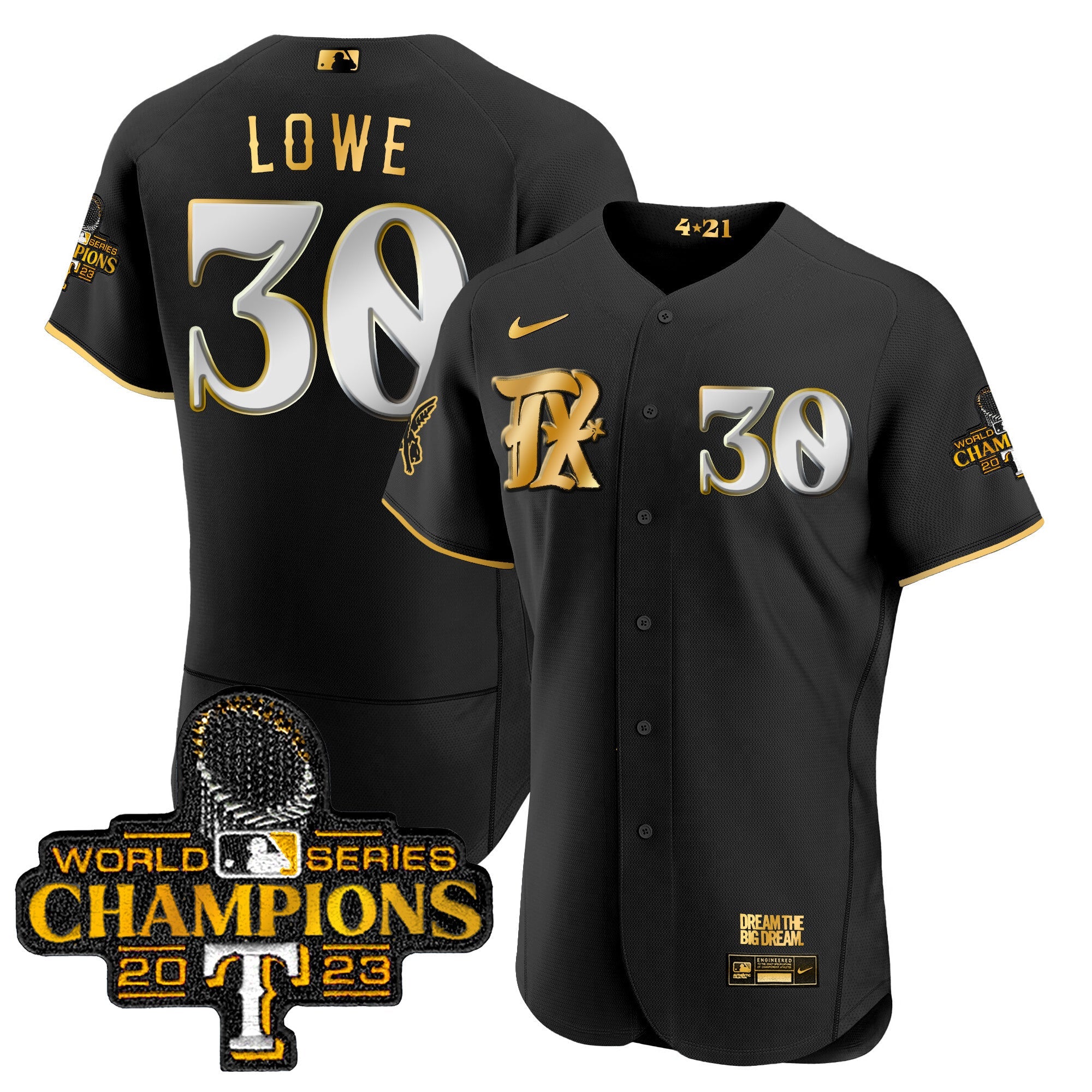 Men’s Texas 2023 World Series Champions City Connect Flex Gold Jersey
