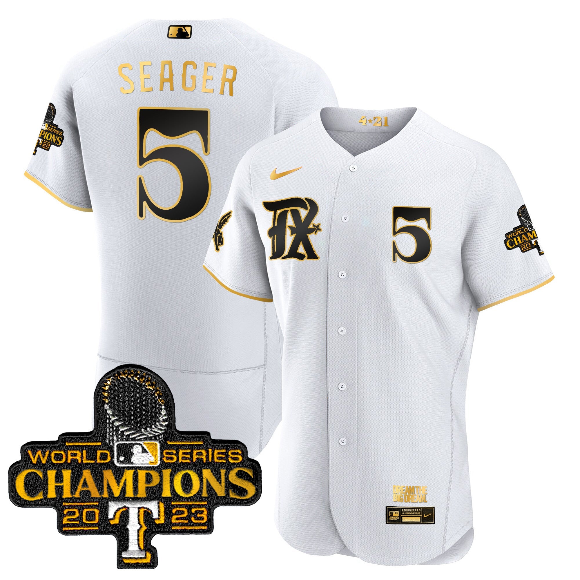 Men’s Texas 2023 World Series Champions City Connect Flex Gold Jersey