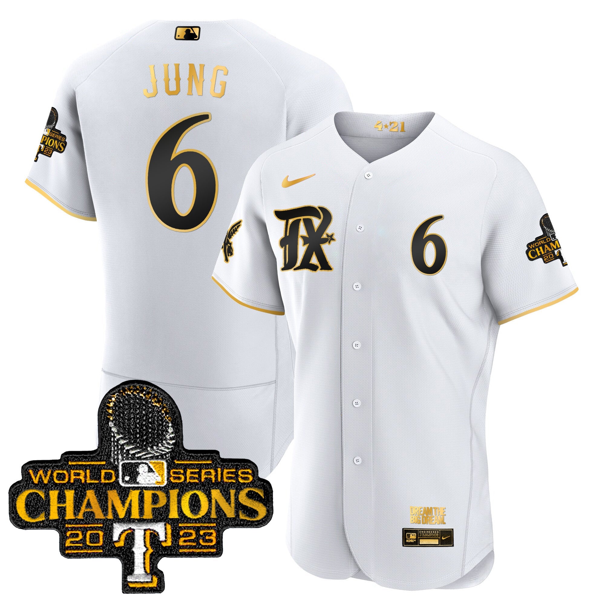 Men’s Texas 2023 World Series Champions City Connect Flex Gold Jersey