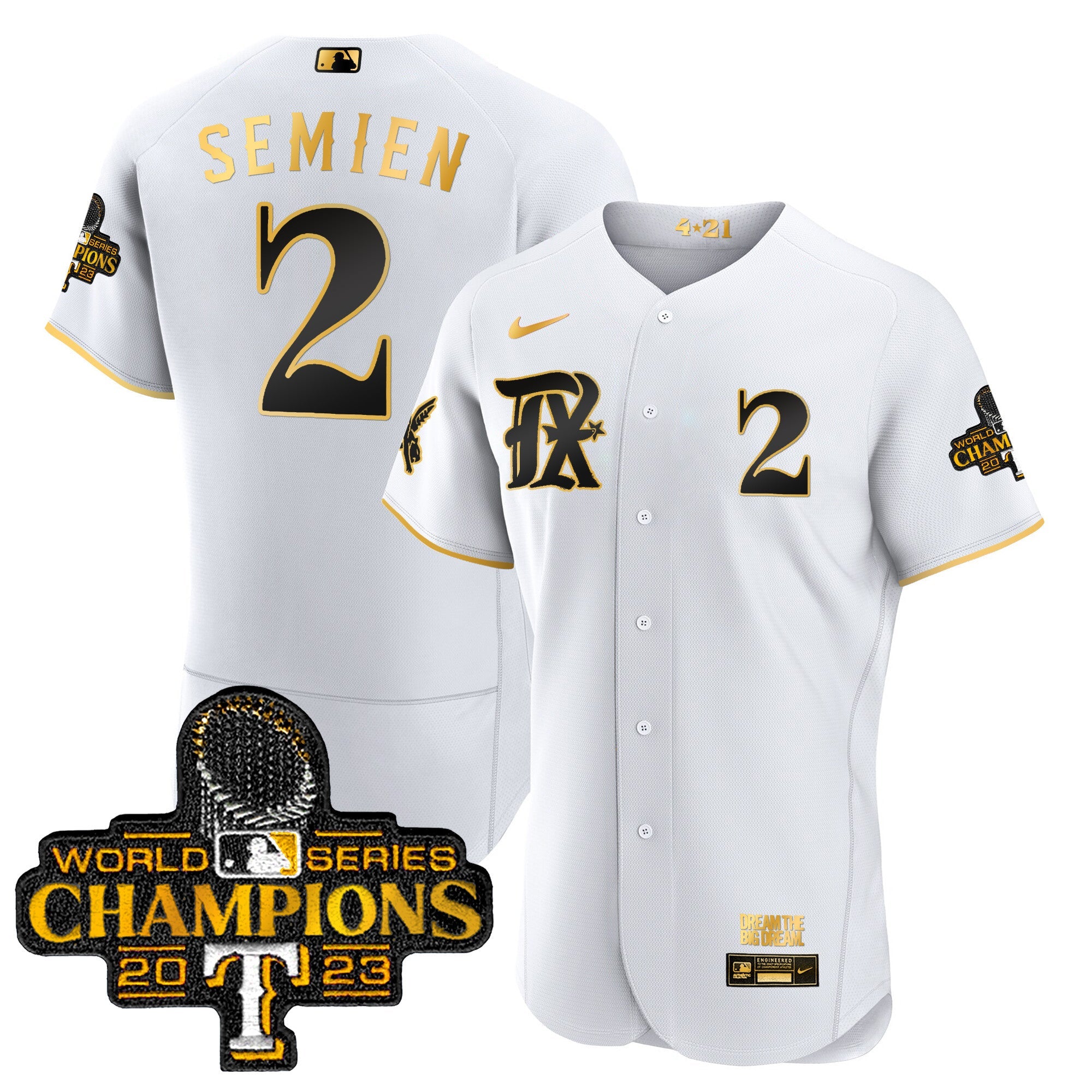 Men’s Texas 2023 World Series Champions City Connect Flex Gold Jersey