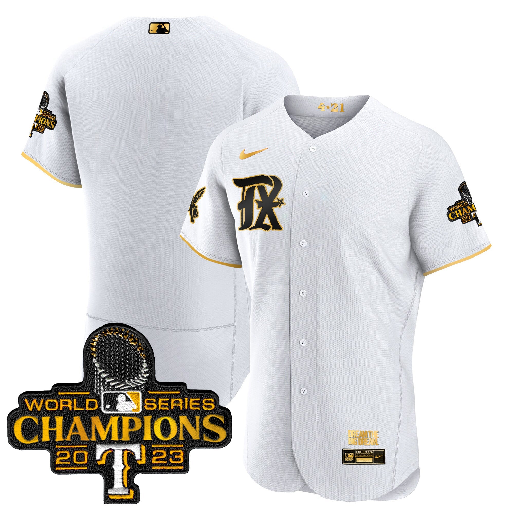 Men’s Texas 2023 World Series Champions City Connect Flex Gold Jersey
