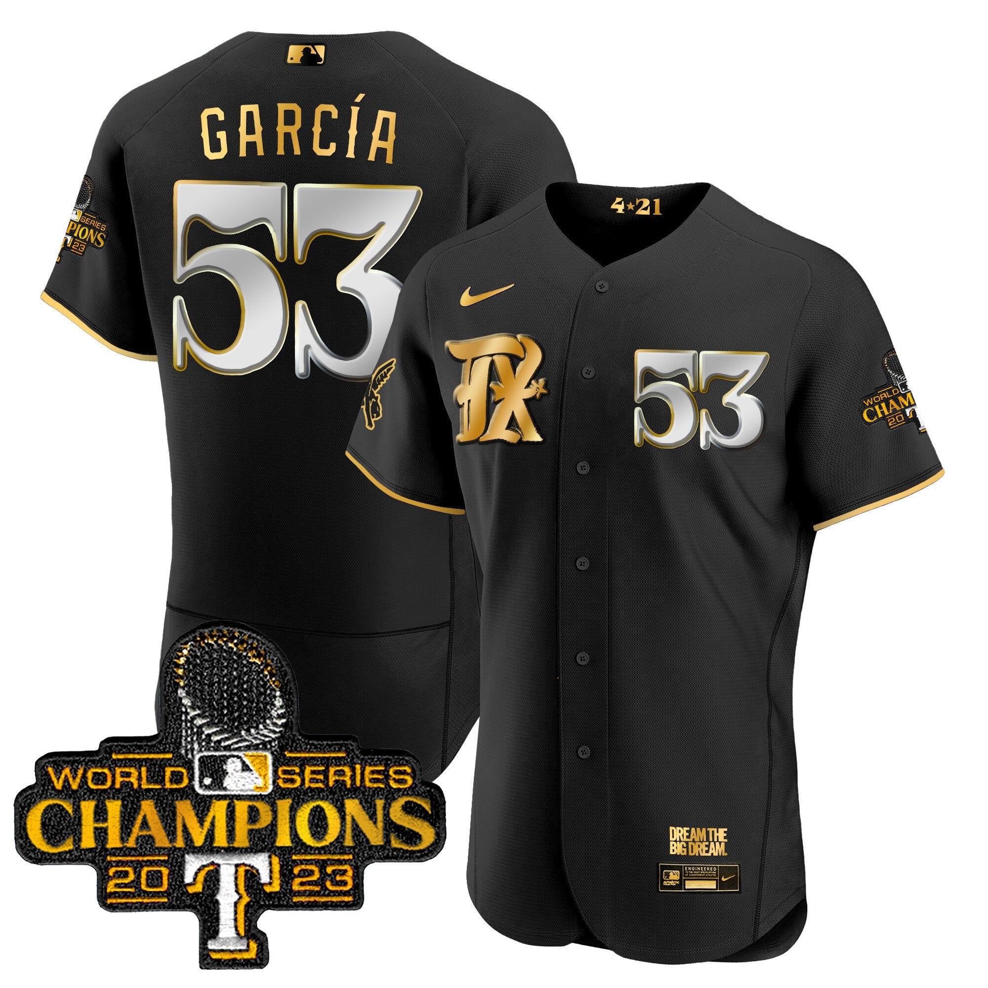 Men’s Texas 2023 World Series Champions City Connect Flex Gold Jersey