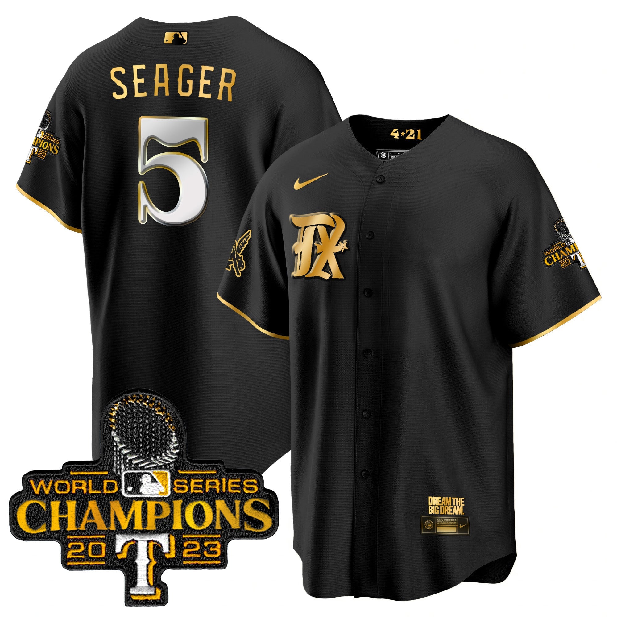 Men’s Texas 2023 World Series Champions City Connect Cool Gold Jersey
