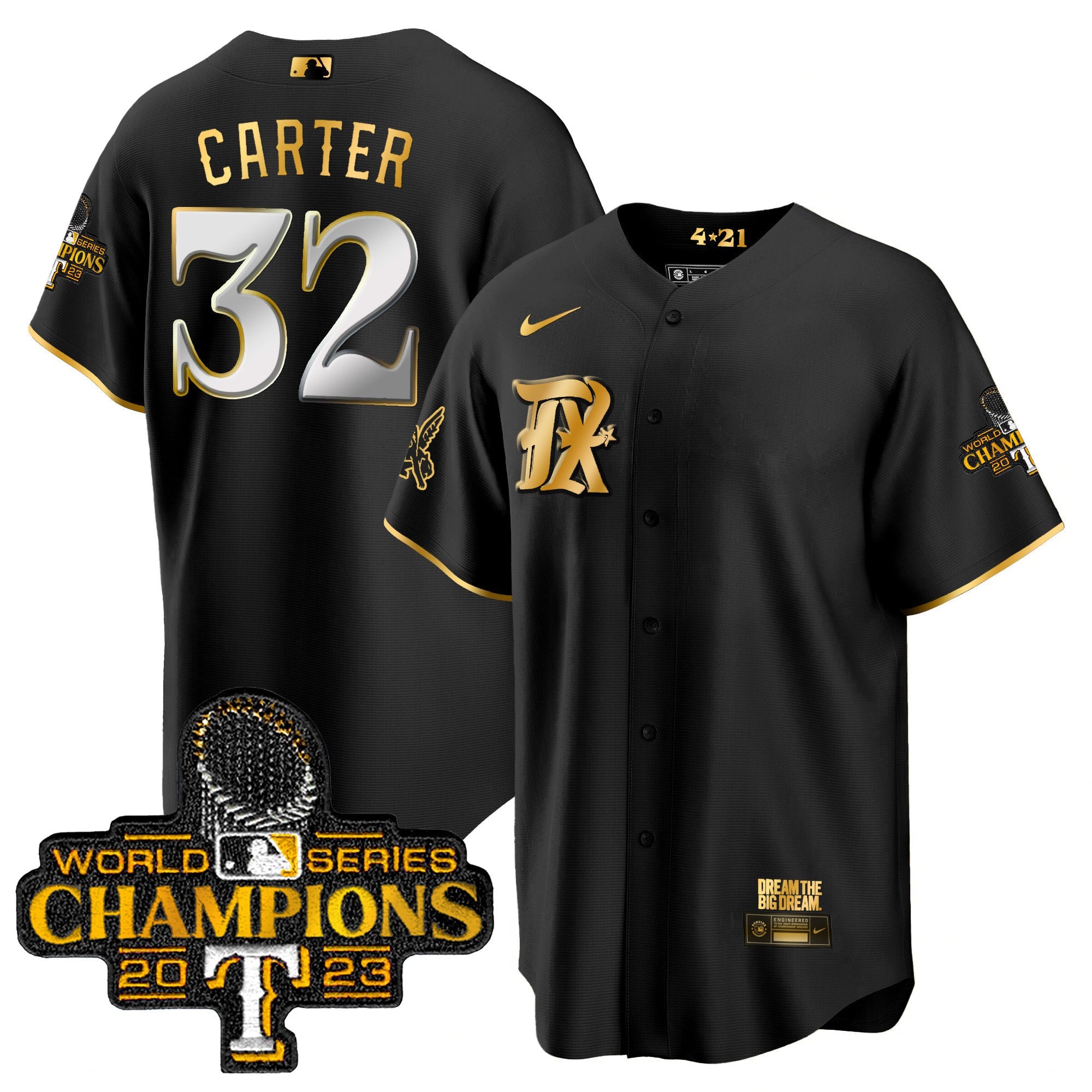 Men’s Texas 2023 World Series Champions City Connect Cool Gold Jersey