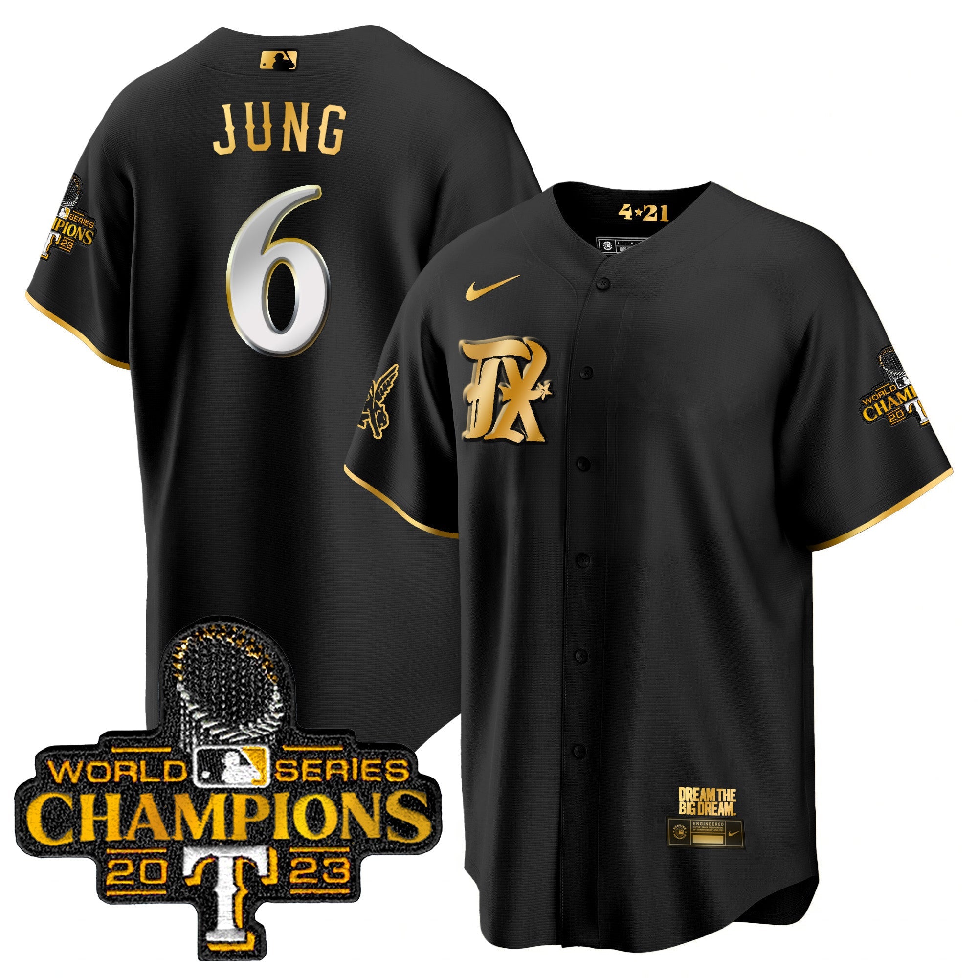 Men’s Texas 2023 World Series Champions City Connect Cool Gold Jersey