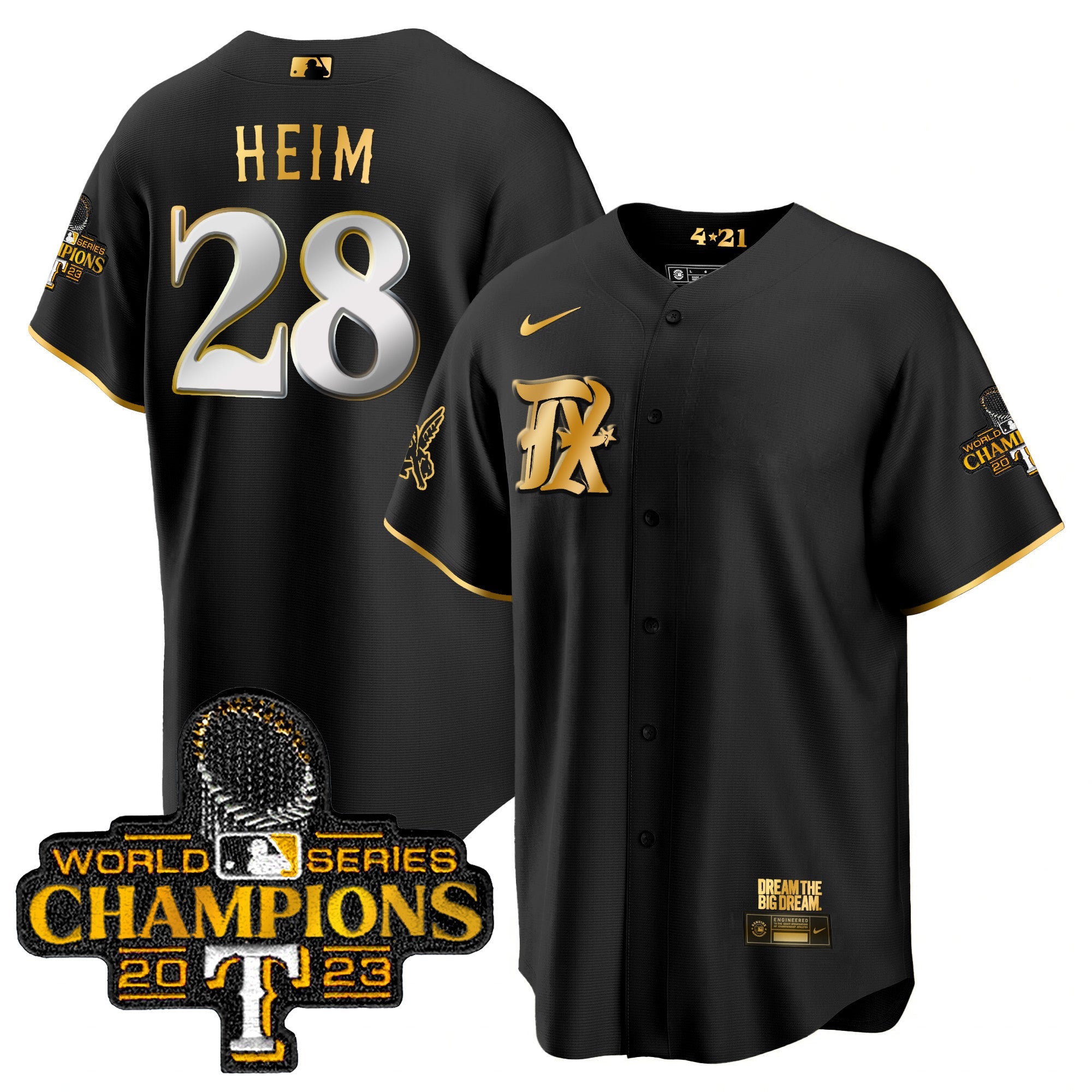 Men’s Texas 2023 World Series Champions City Connect Cool Gold Jersey