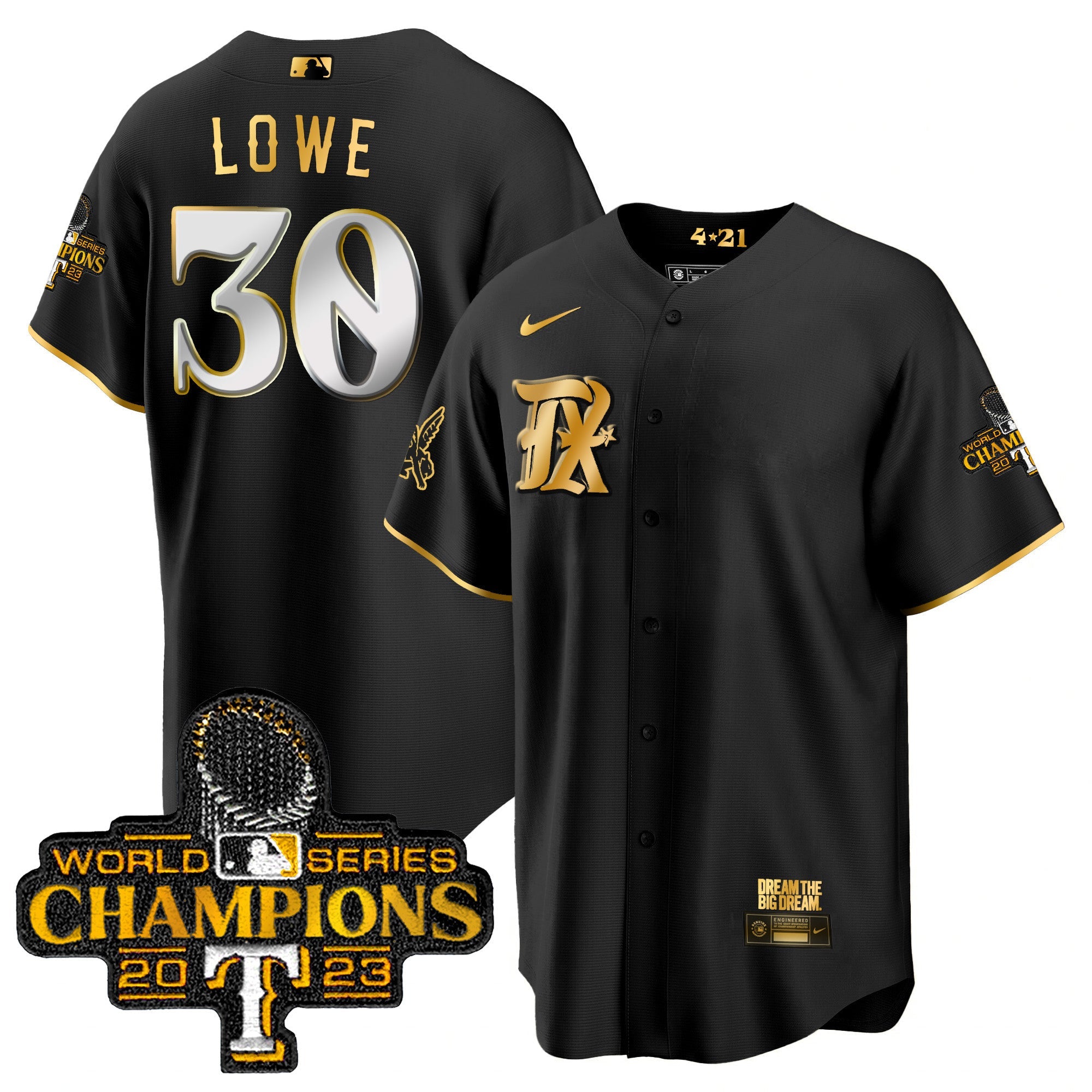 Men’s Texas 2023 World Series Champions City Connect Cool Gold Jersey