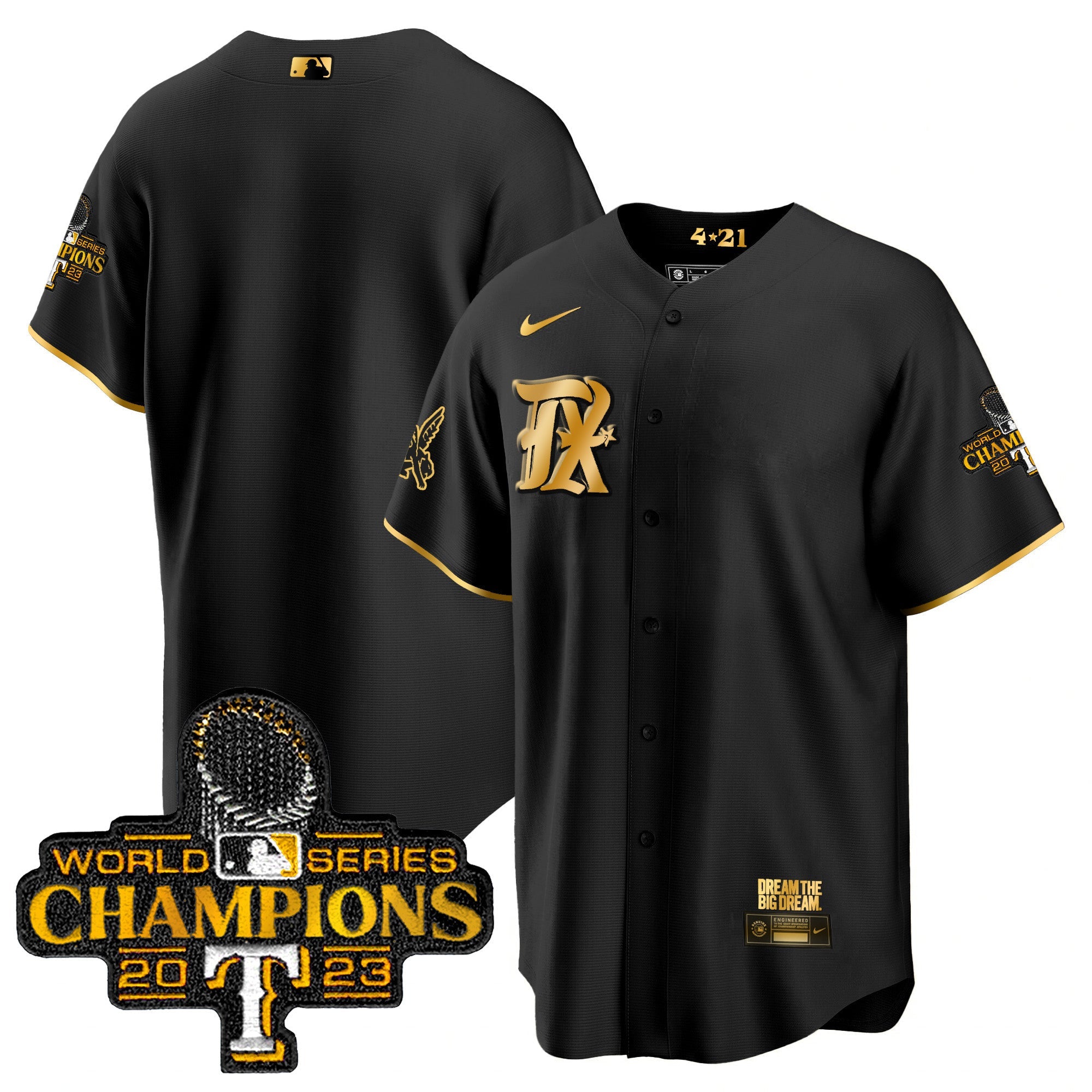 Men’s Texas 2023 World Series Champions City Connect Cool Gold Jersey