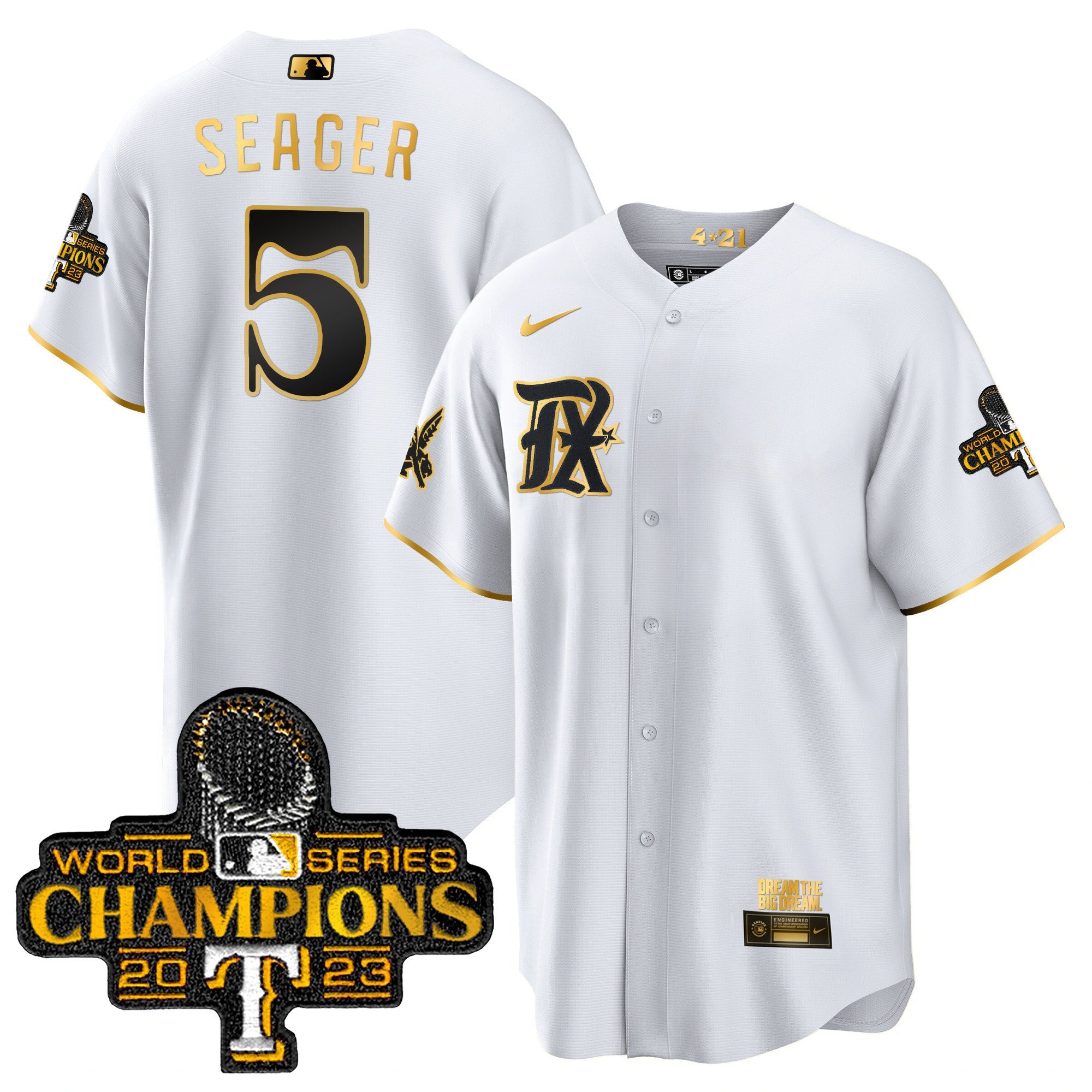 Men’s Texas 2023 World Series Champions City Connect Cool Gold Jersey