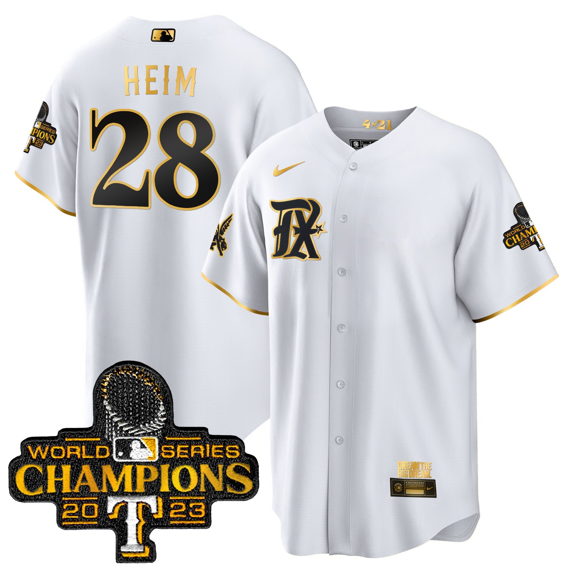 Men’s Texas 2023 World Series Champions City Connect Cool Gold Jersey
