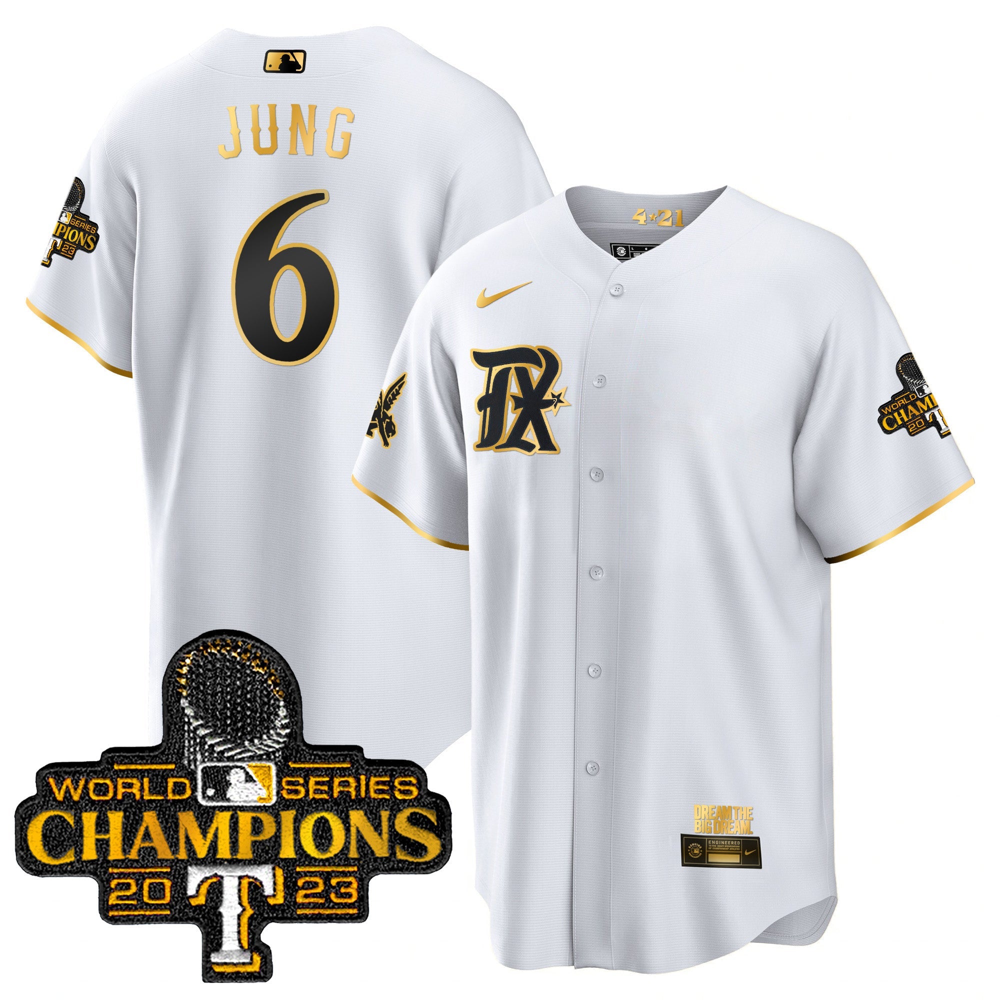 Men’s Texas 2023 World Series Champions City Connect Cool Gold Jersey