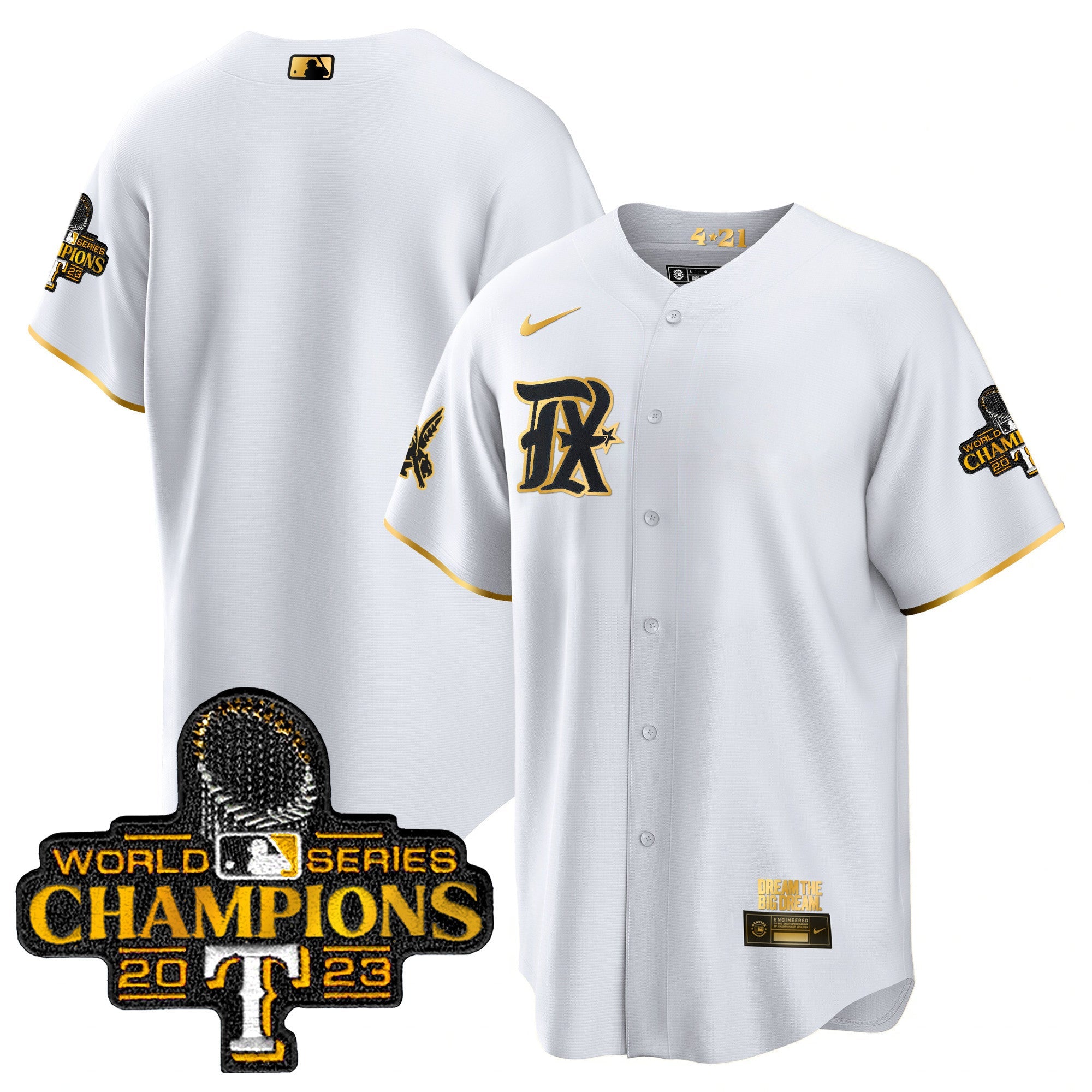 Men’s Texas 2023 World Series Champions City Connect Cool Gold Jersey