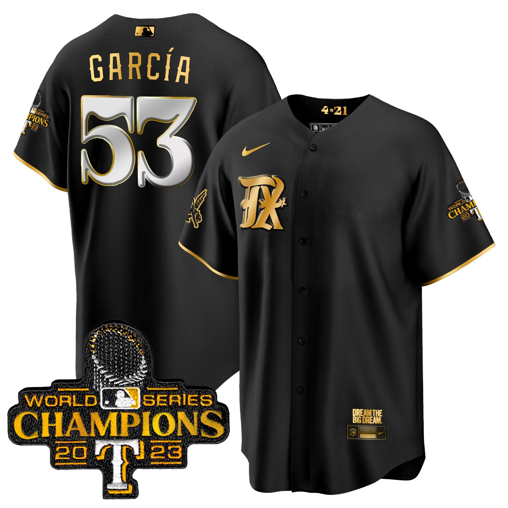Men’s Texas 2023 World Series Champions City Connect Cool Gold Jersey
