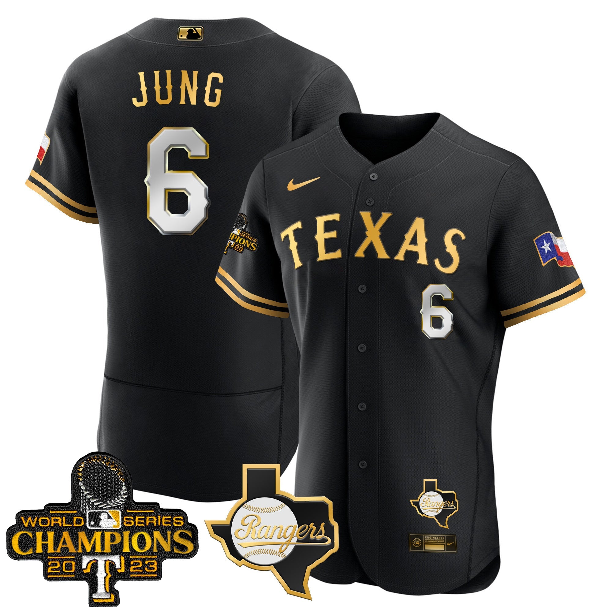 Men’s Texas 2023 World Series Champions Flex Base Jersey V2