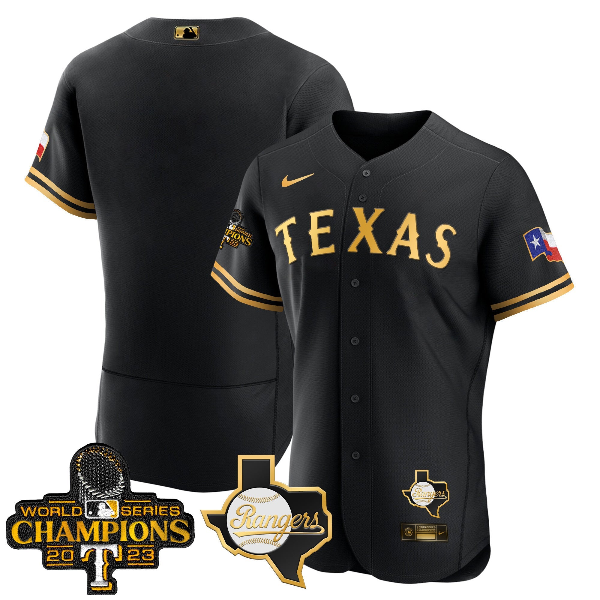 Men’s Texas 2023 World Series Champions Flex Base Jersey V2