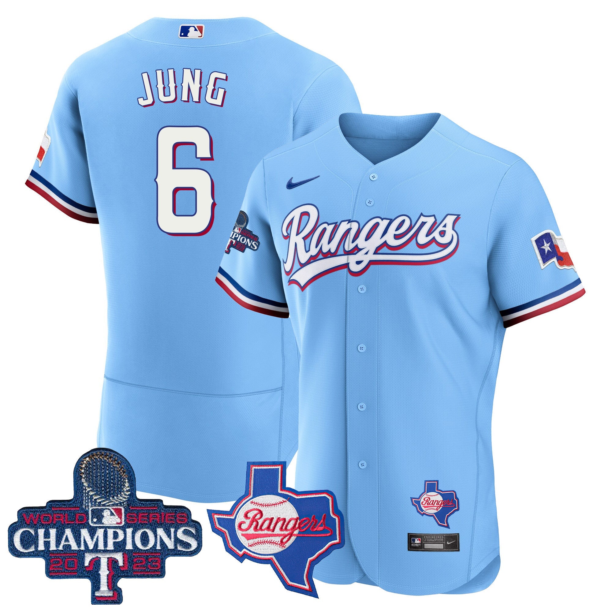 Men’s Texas 2023 World Series Champions Flex Base Jersey V2